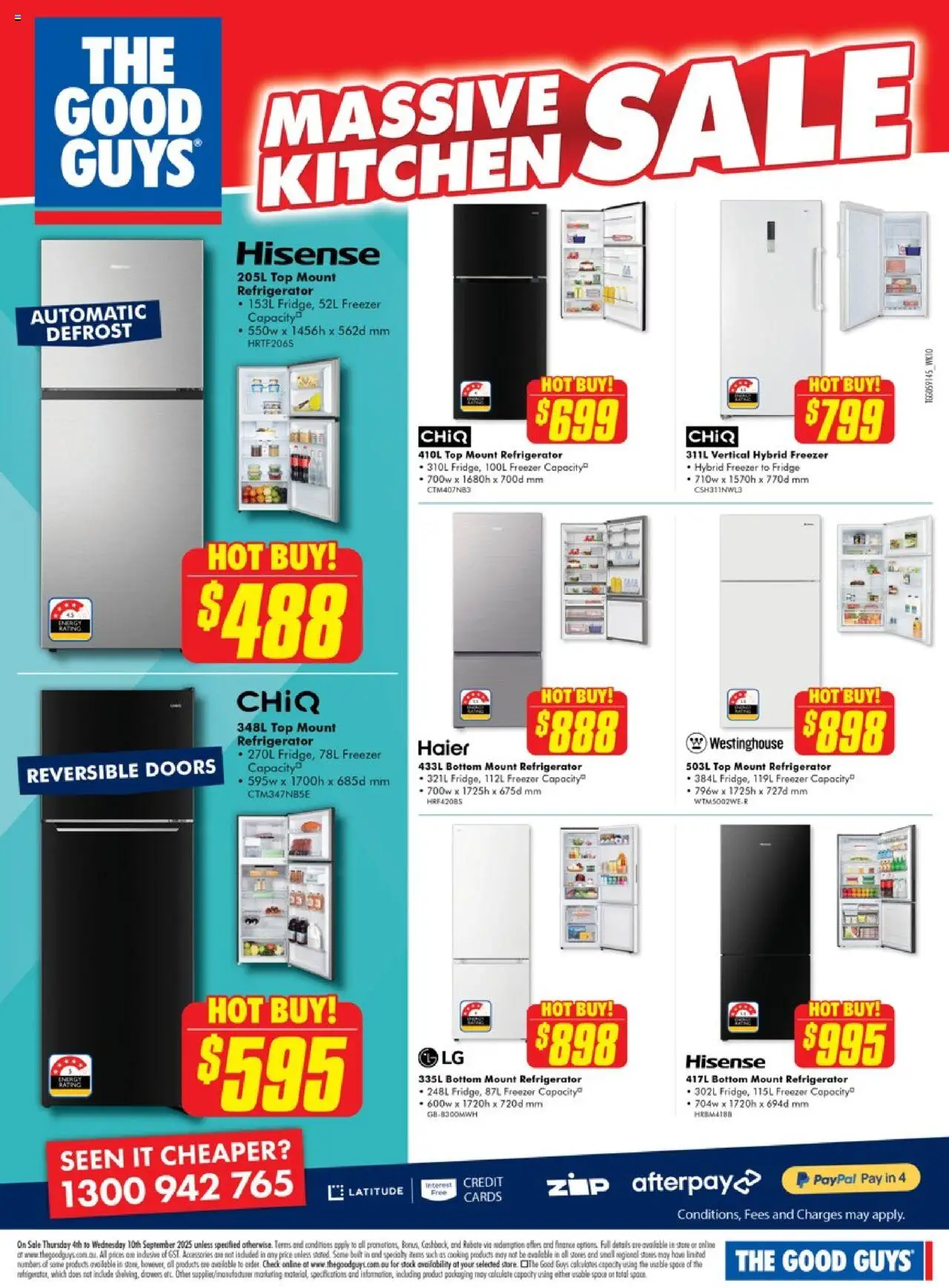 The Good Guys catalogue - valid from 03.09.2025 | Page: 11 | Products: Accessories, Fridge, Freezer, Refrigerator