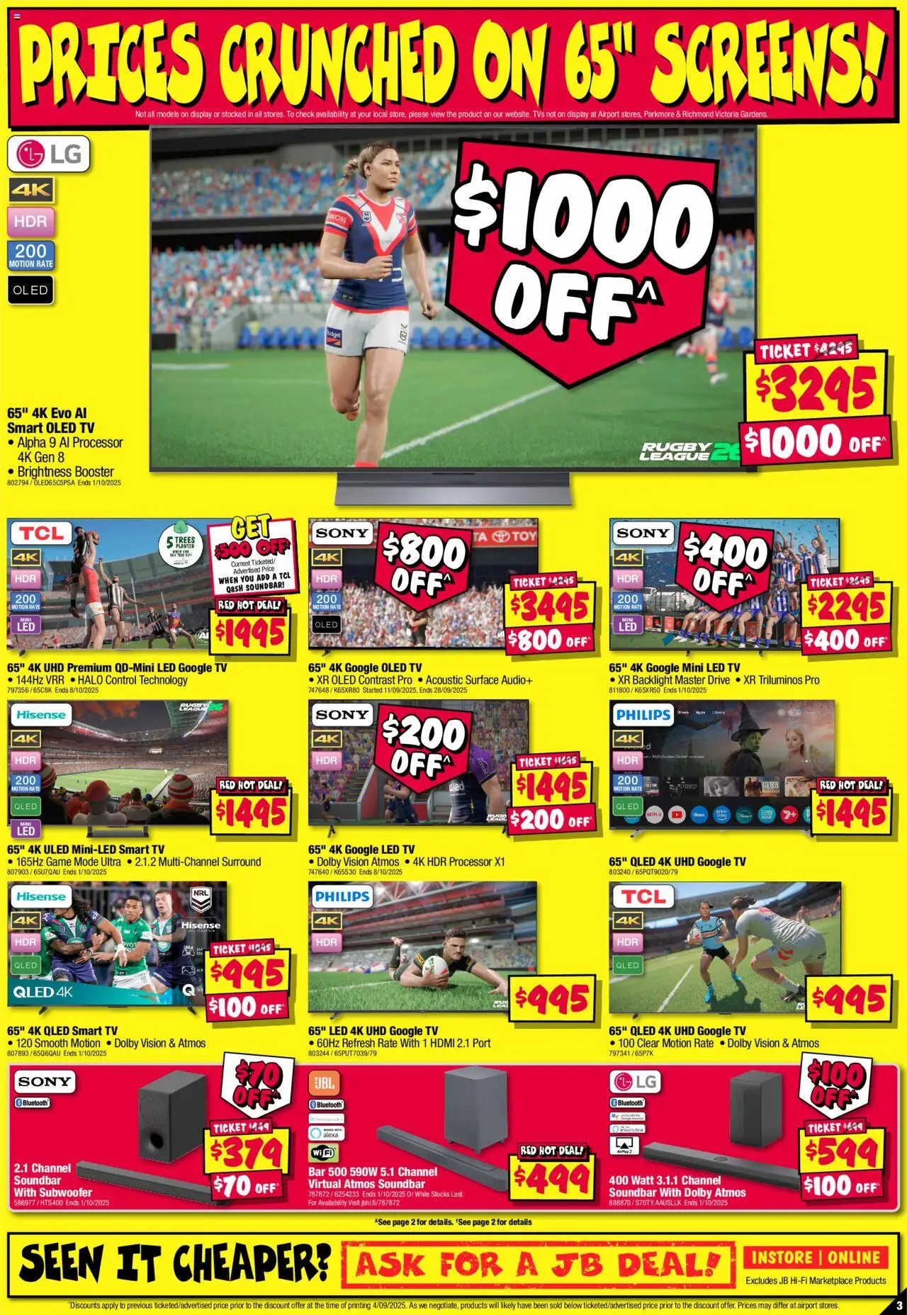 JB Hi-Fi catalogue - valid from 18.09.2025 | Page: 3 | Products: Tv, Audio, Game, Smart tv