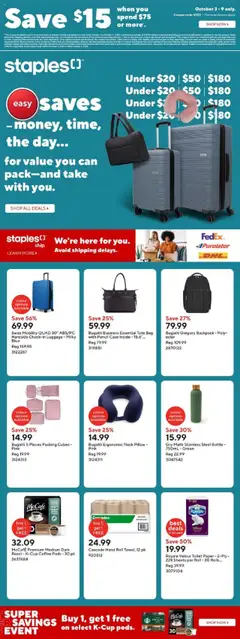 Preview of Staples weekly flyer / circulaire from shop Staples valid from 03.10.2025