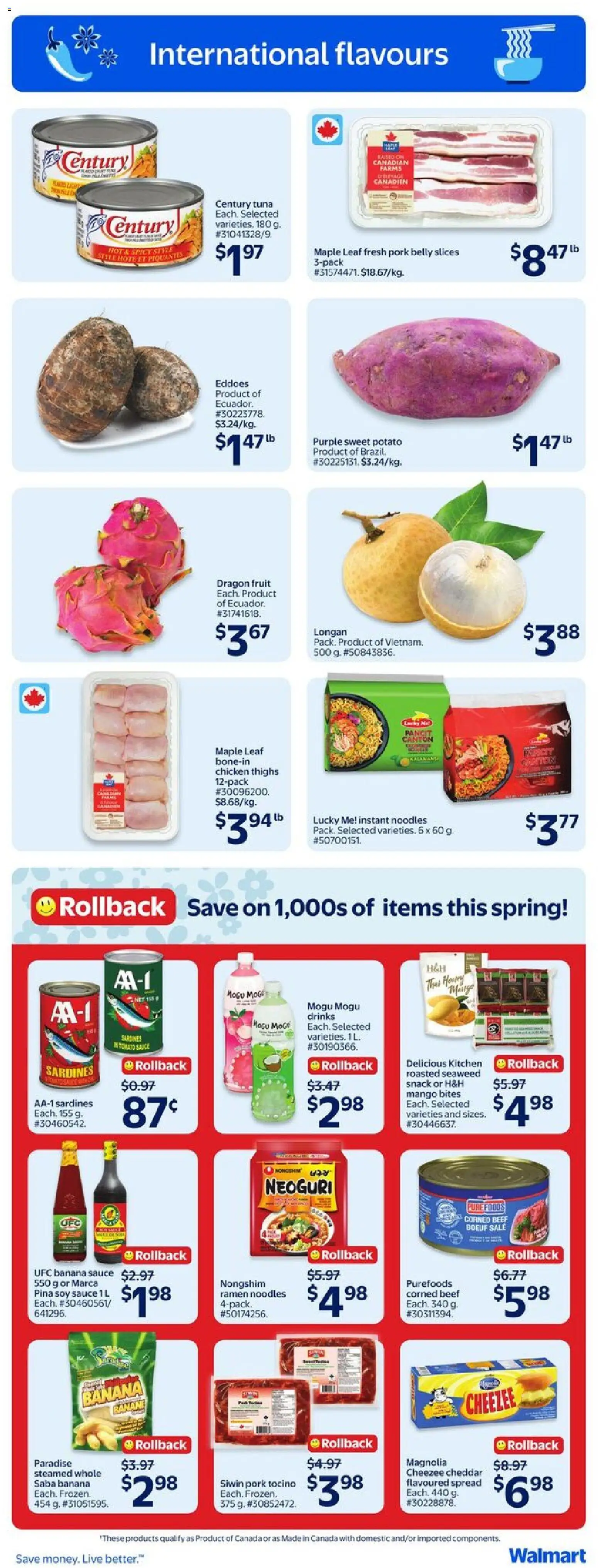 Walmart flyer valid from 26.03.2026 | Page: 11 | Products: Noodles, Beef, Chicken, Pork