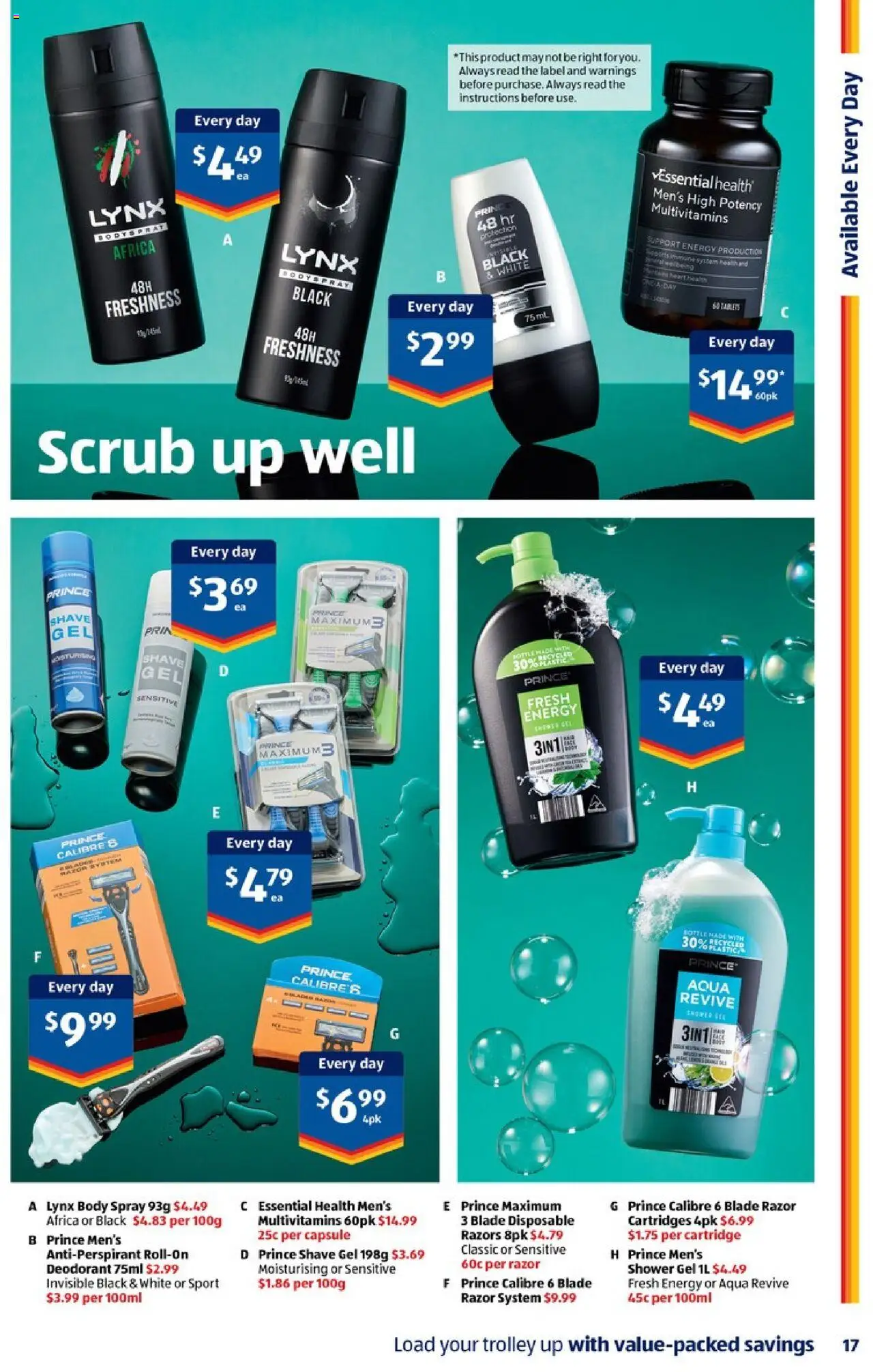 Aldi catalogue - valid from 03.09.2025 | Page: 17 | Products: Shower, Deodorant, Trolley, Razor