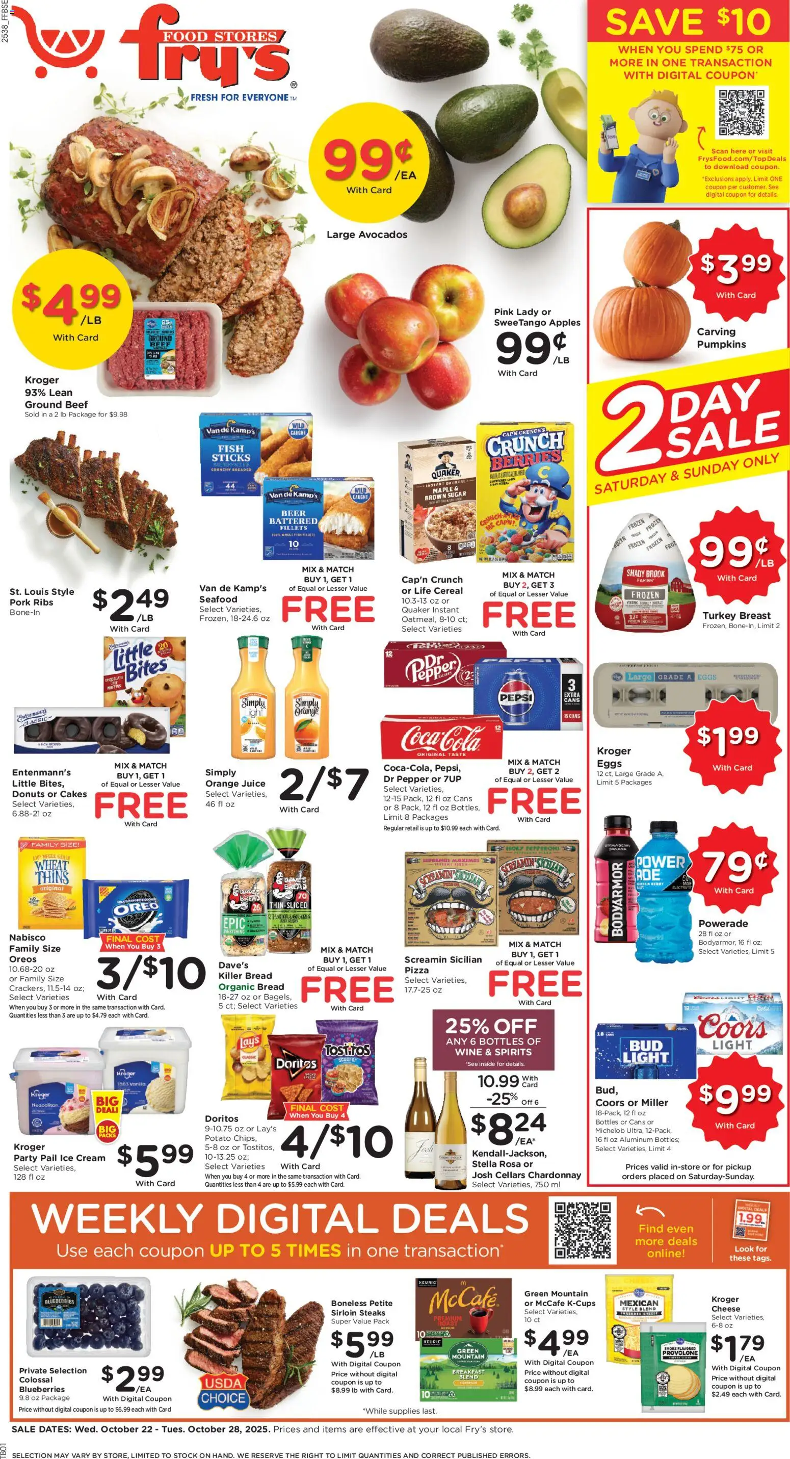 Fry's Food Weekly Ad - valid from 22.10.2025 | Page: 1