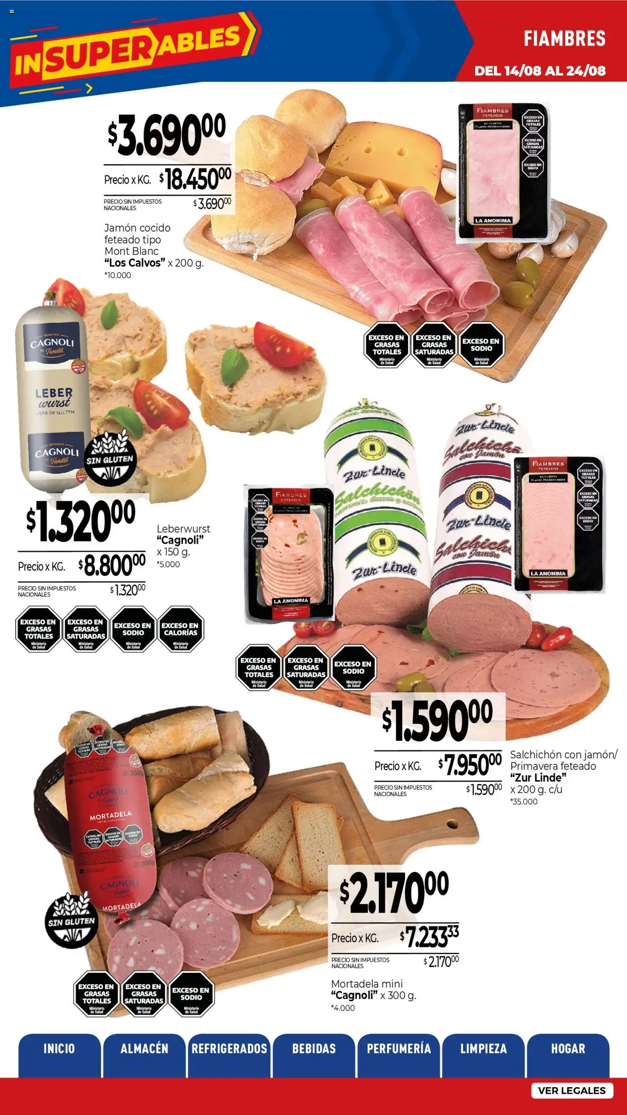 La Anonima - Insuperables - z5 │ válido desde el 14.08.2025 | Página: 4 | Productos: Mortadela, Salchicha, Jamón, Planta