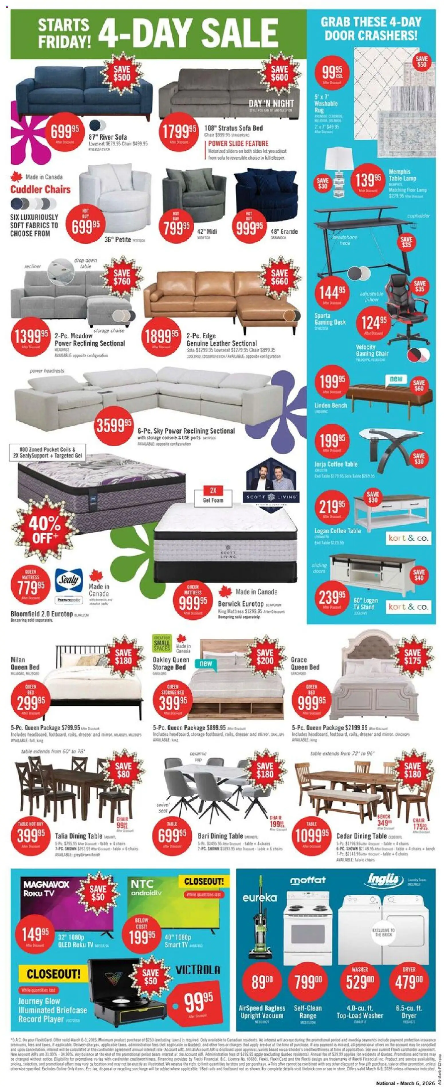 The Brick flyer valid from 06.03.2026 | Page: 2 | Products: Dryer, Bed, Coffee table, Coffee
