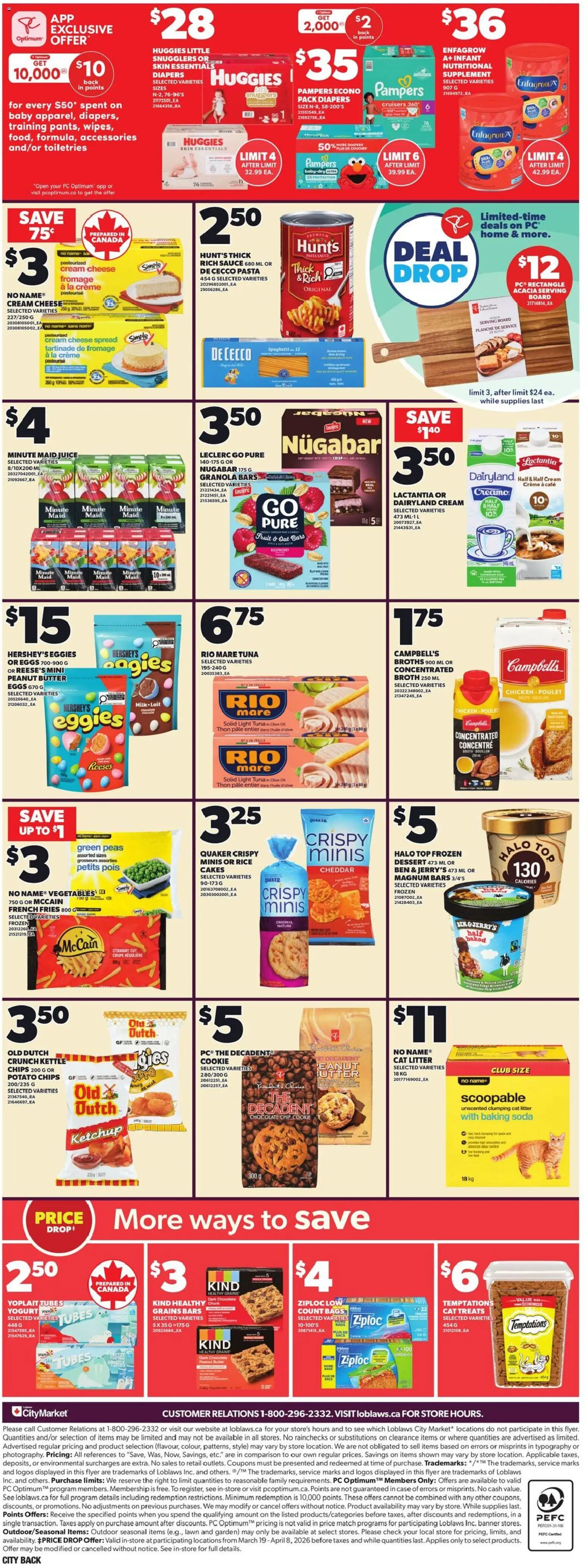 Loblaws flyer valid from 19.03.2026 | Page: 4 | Products: Ketchup, Cheese, Yogurt, Chocolate
