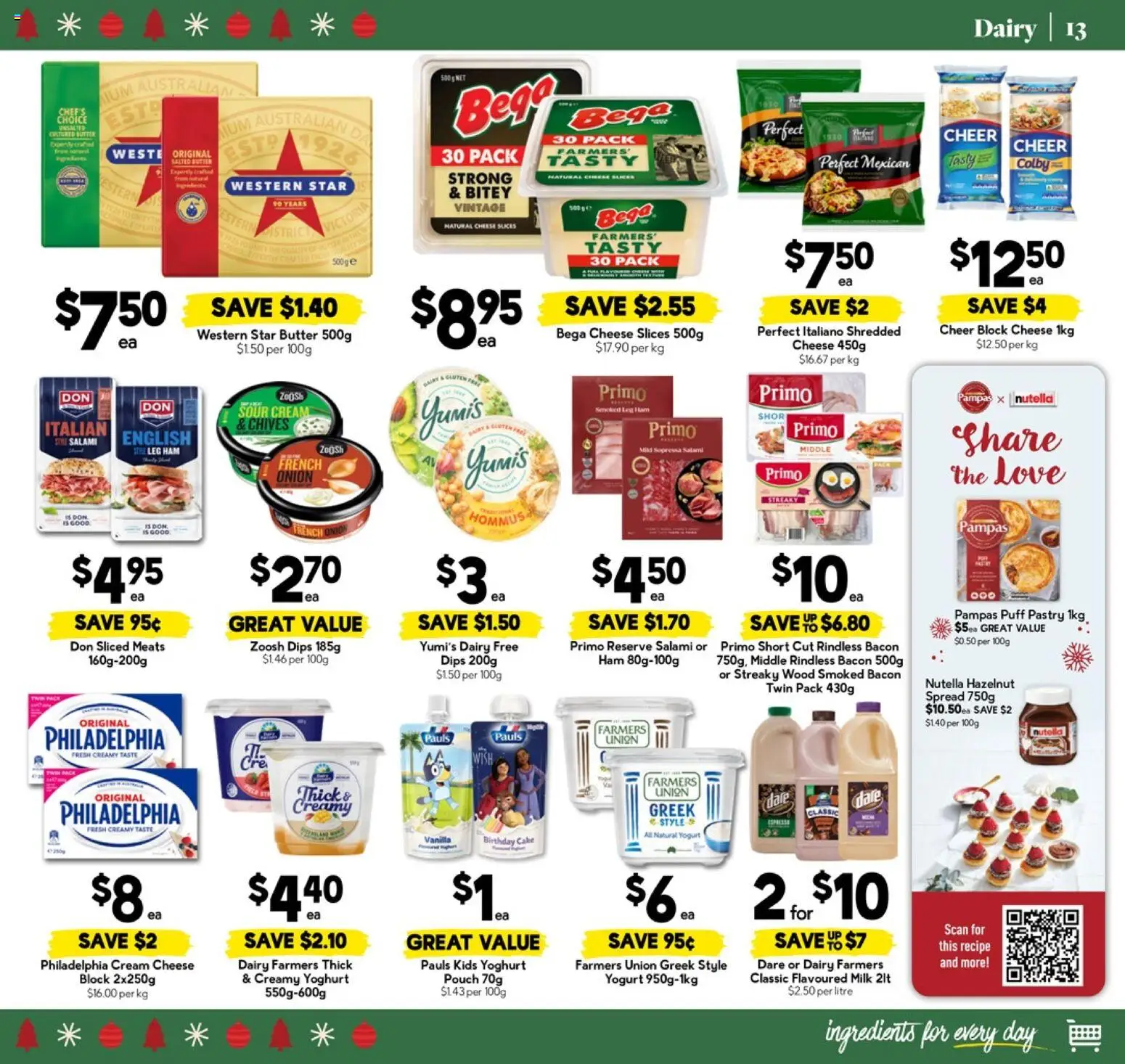 Drakes catalogue - valid from 10.12.2025 | Page: 13 | Products: Dairy, Yoghurt, Salami, Pastry