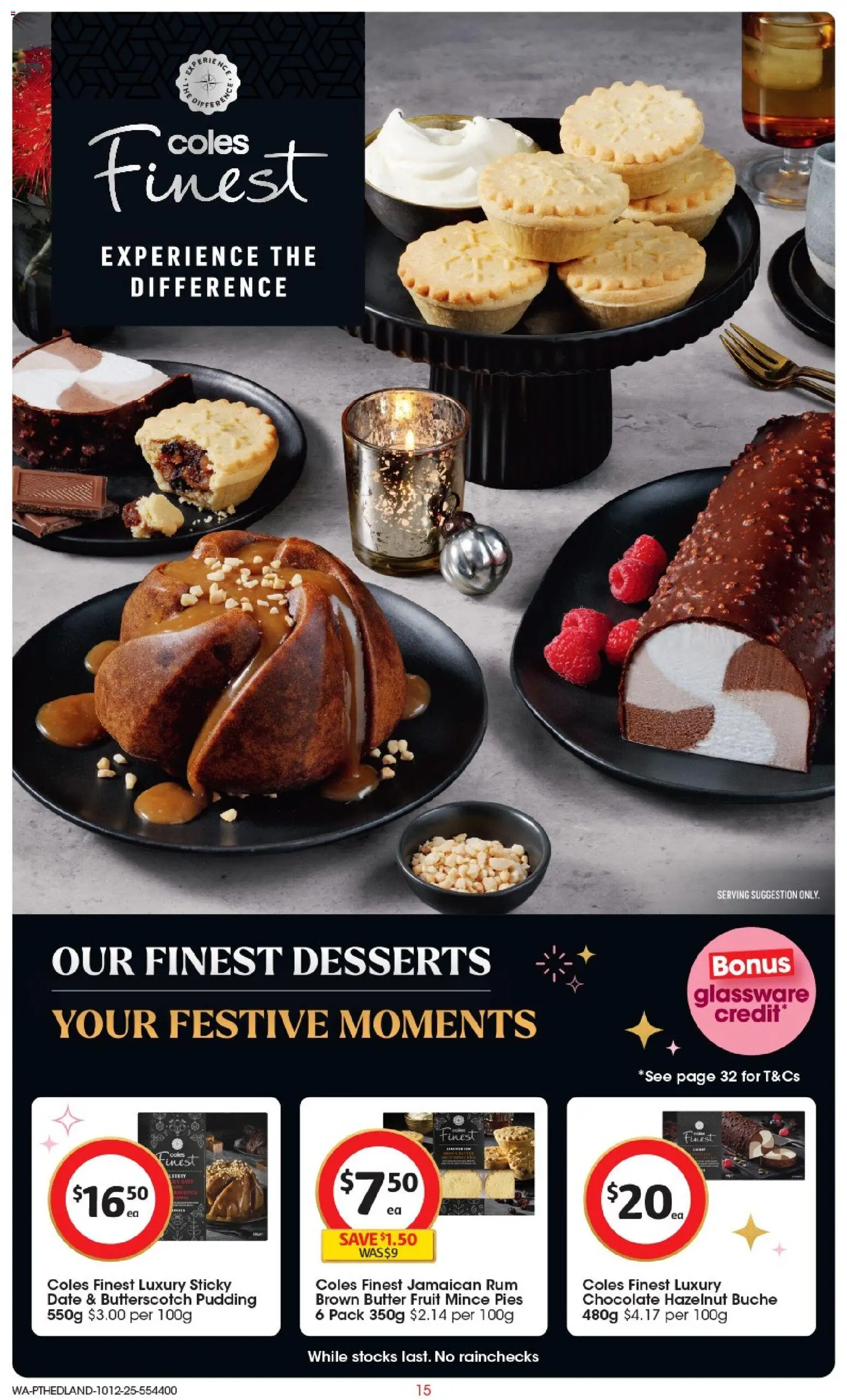 Coles catalogue - valid from 10.12.2025 | Page: 16 | Products: Glassware, Rum, Date, Pies