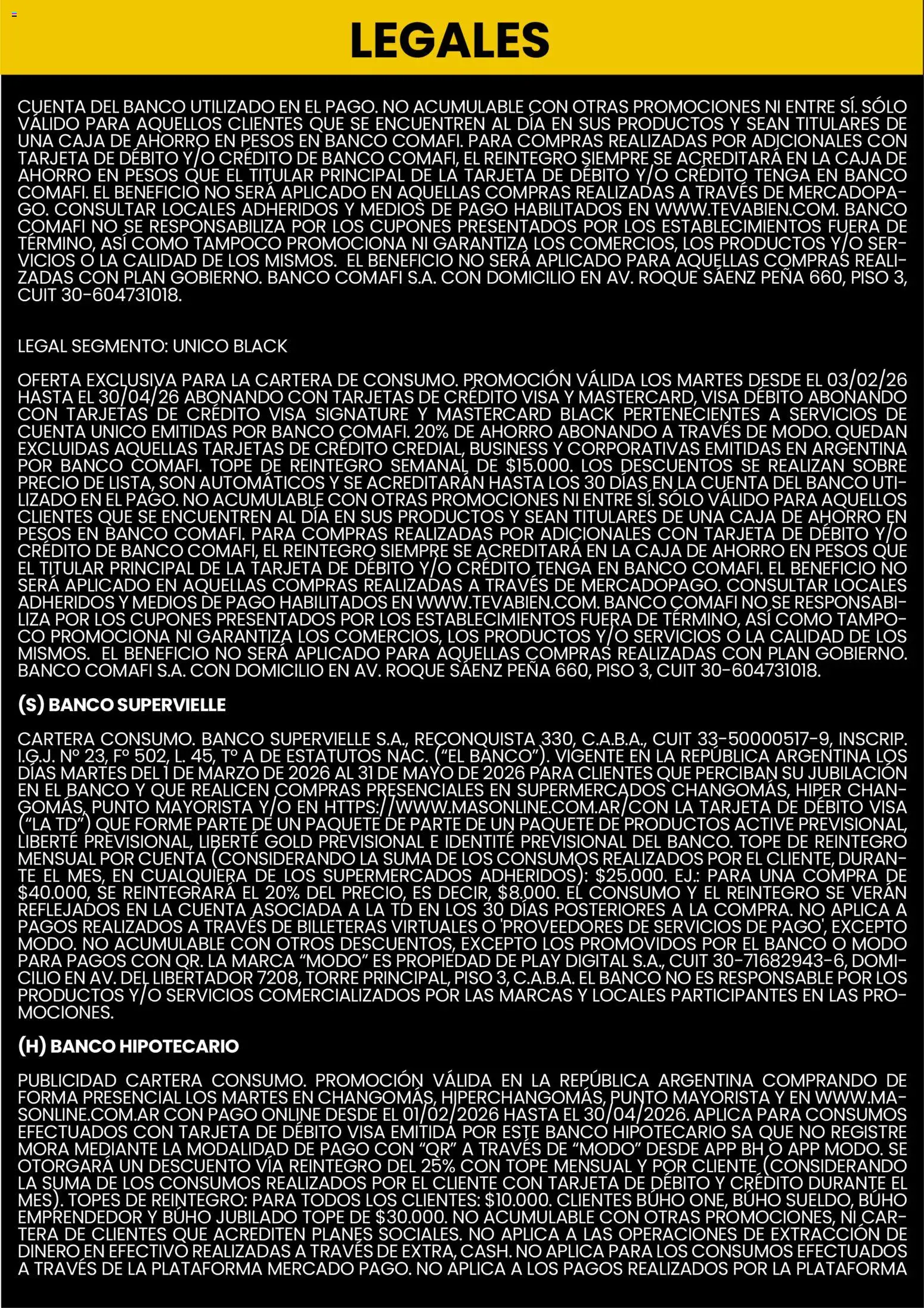 Punto Mayorista Medios de Pago │ válido desde el 01.04.2026 | Página: 6 | Productos: Banco, Sobre, Caja, Té
