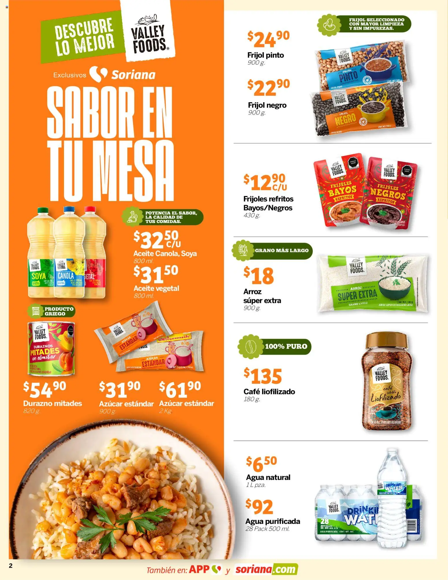 Nuevas ofertas de Soriana válidas en toda la República Mexicana desde el 26.03.2026. ¡Encuentra las mejores ofertas en Soriana Descubre lo mejor Súper Nacional! | Página: 2 | Productos: Agua, Aceite, Café, Mesa