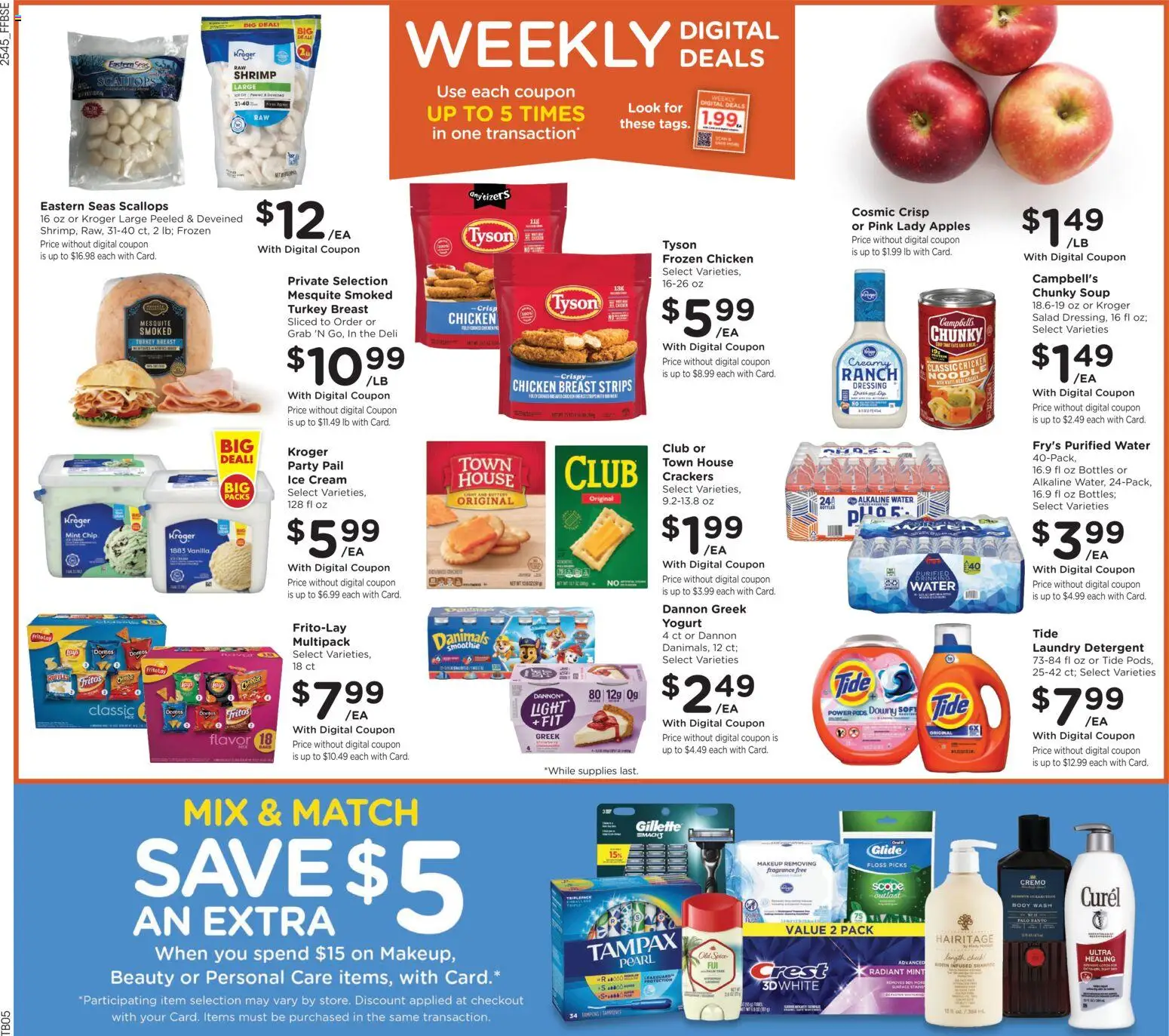 Fry's Food Weekly Ad - valid from 10.12.2025 | Page: 3 | Products: Tampons, Cream, Ice cream, Water