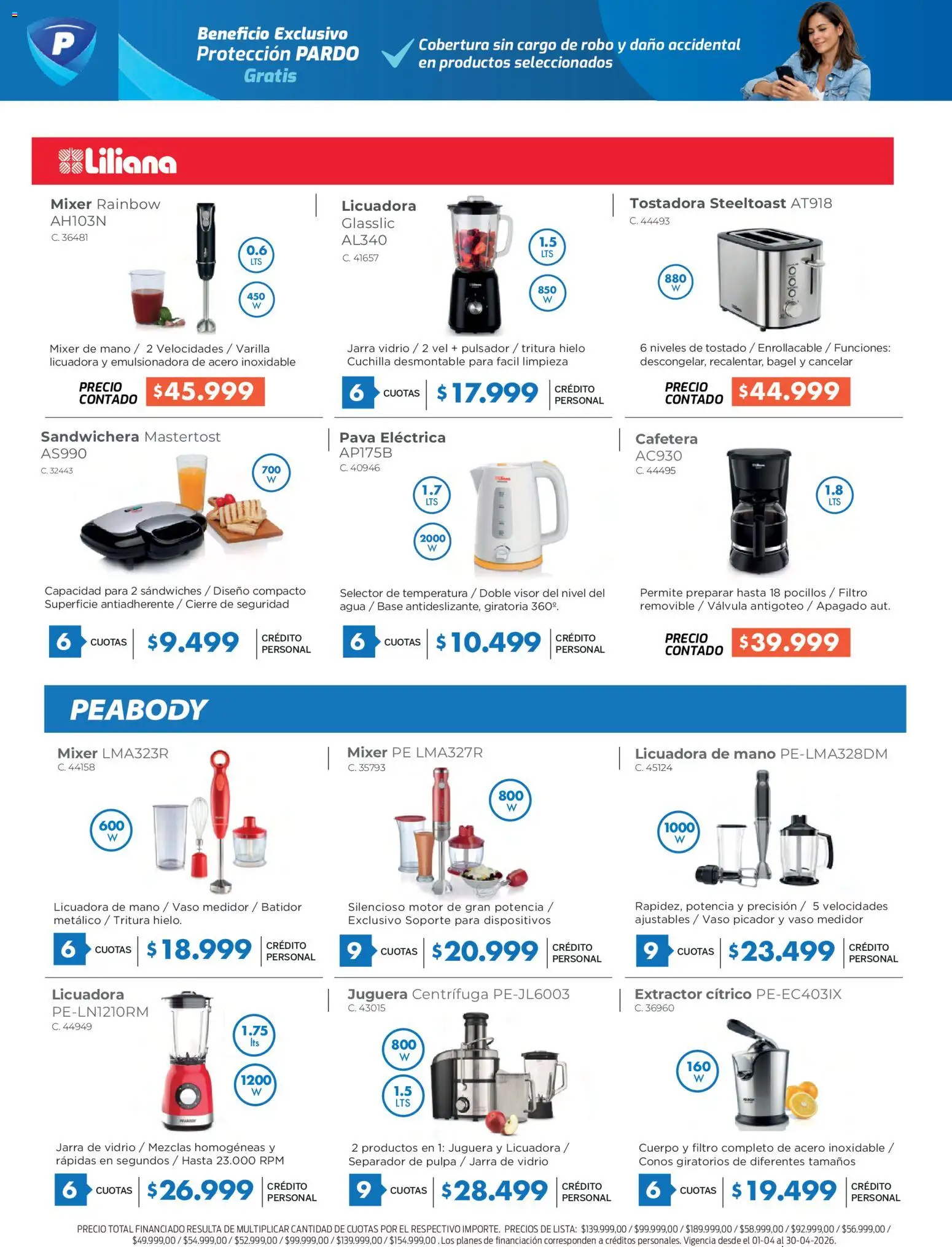 Pardo catálogo │ válido desde el 08.04.2026 | Página: 10 | Productos: Tostadora, Jarra, Agua, Licuadora