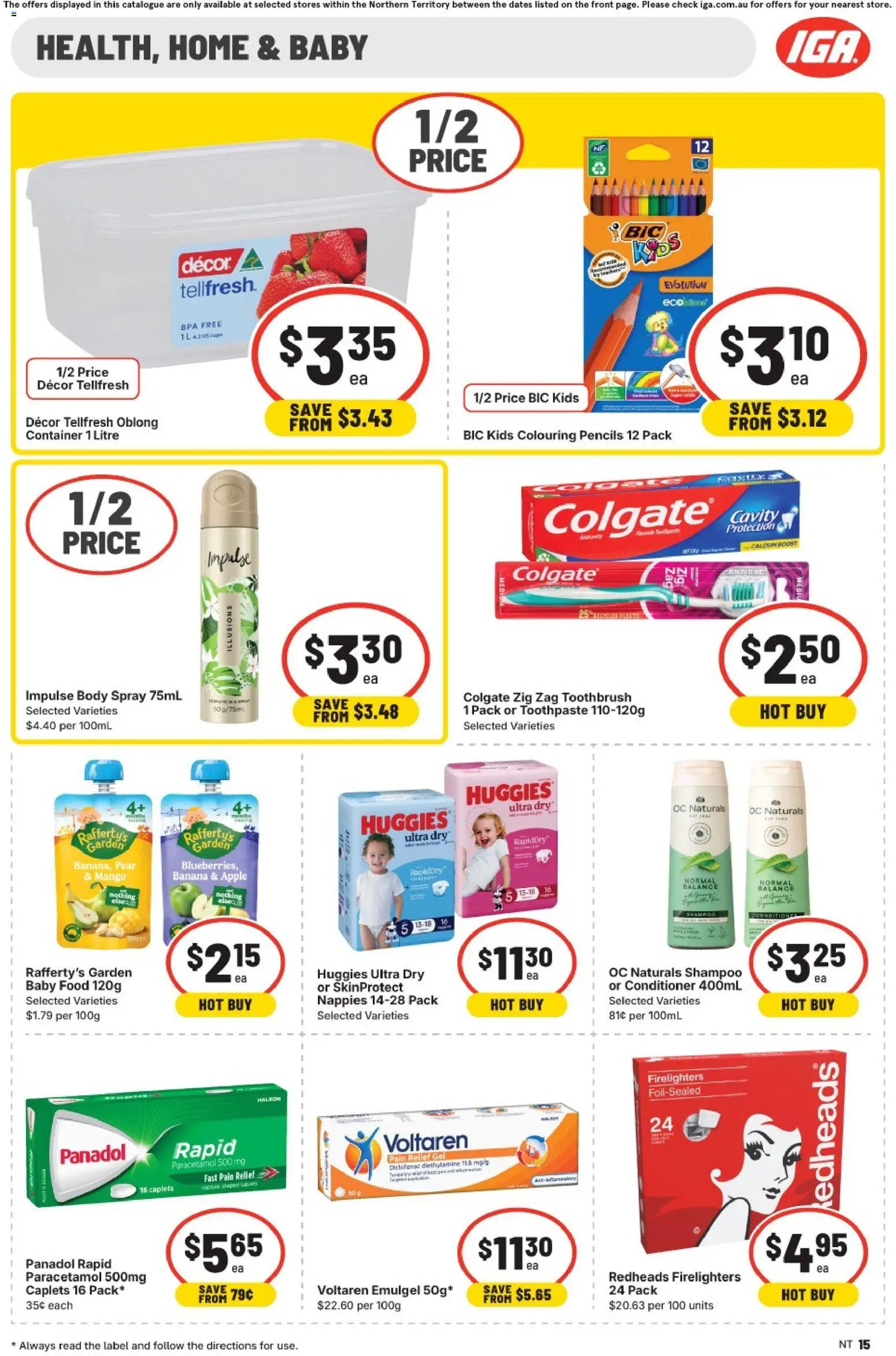 IGA catalogue - valid from 24.12.2025 | Page: 15 | Products: Shampoo, Baby food, Pear, Pain relief