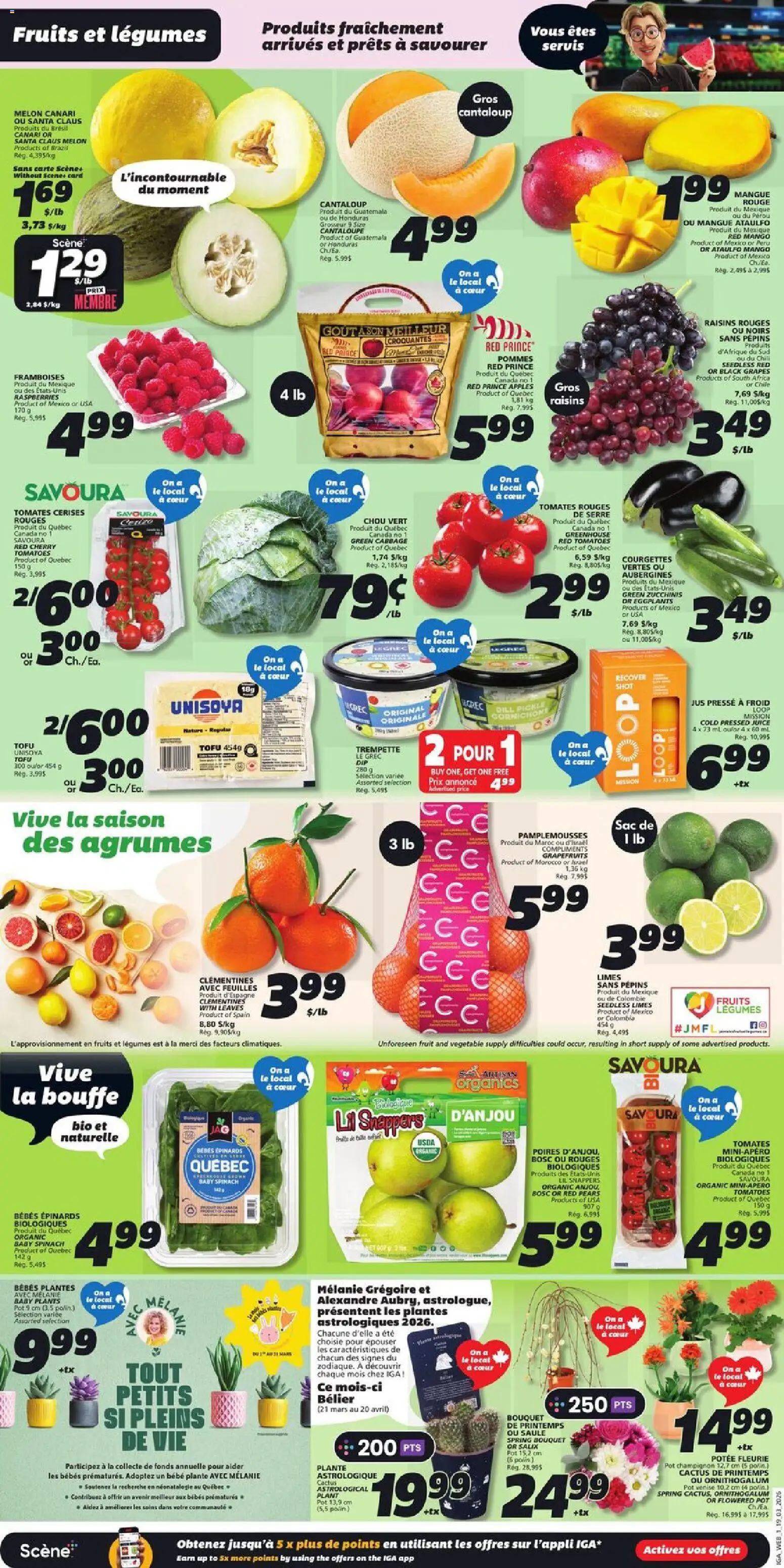 IGA flyer valid from 19.03.2026 | Page: 3 | Products: Juice, Apples, Tomatoes