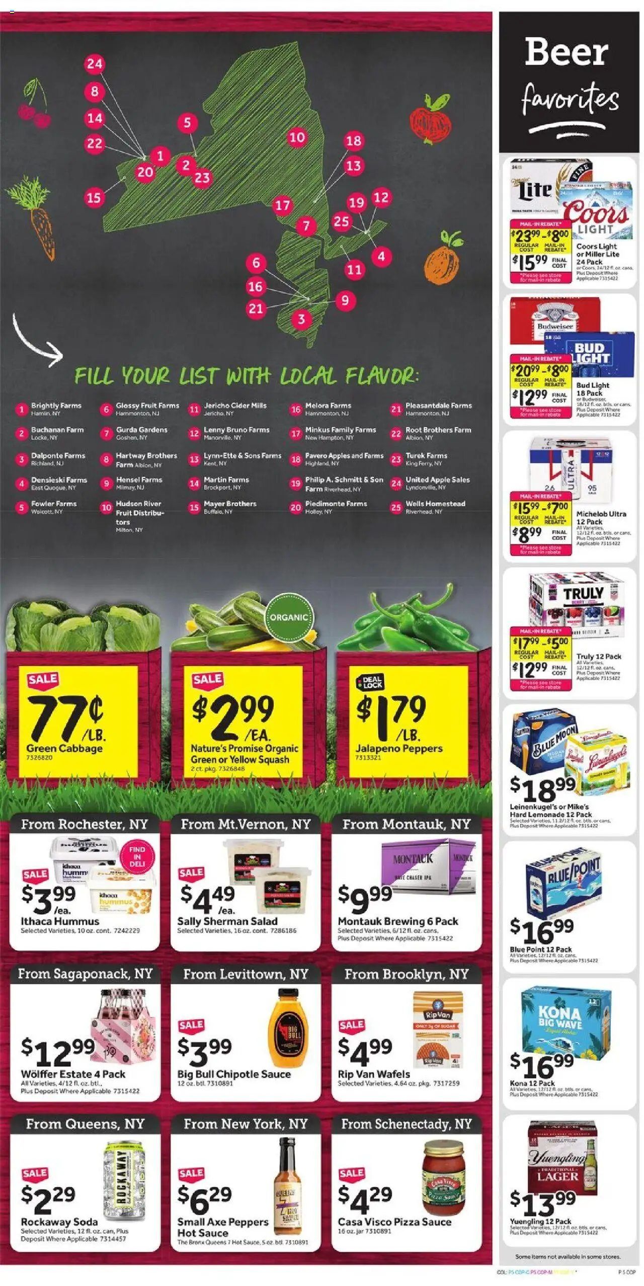 Stop & Shop Weekly Circular - NY - valid from 01.08.2025 | Page: 9 | Products: Axe, Peppers, Beer, Cabbage