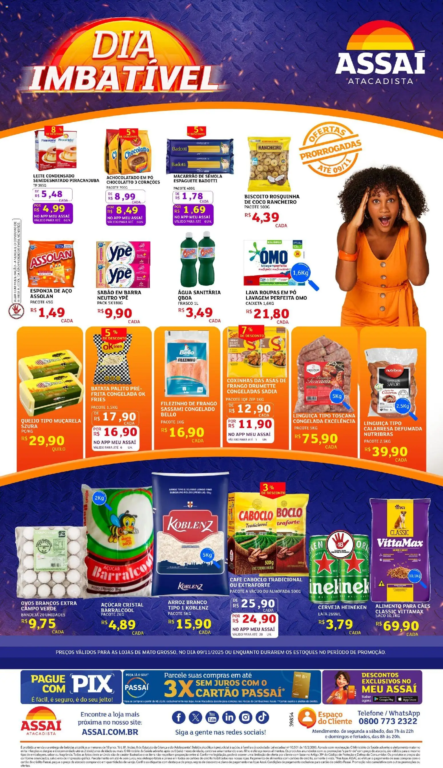 Assaí Atacadista Folheto - válido de 08.11.2025 | Página: 1 | Produtos: Pó, Sabão, Arroz, Rosquinha