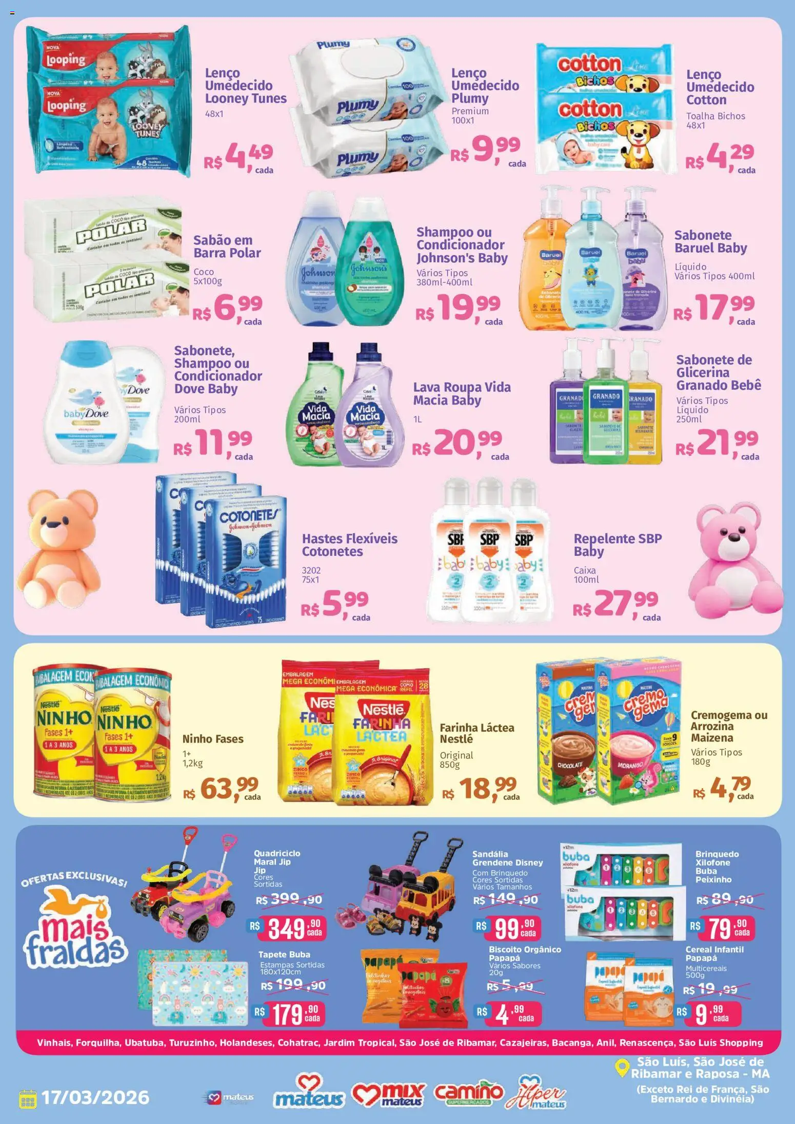 Mateus Folheto - válido de 17.03.2026 | Página: 2 | Produtos: Shampoo, Condicionador, Farinha láctea, Sabonete