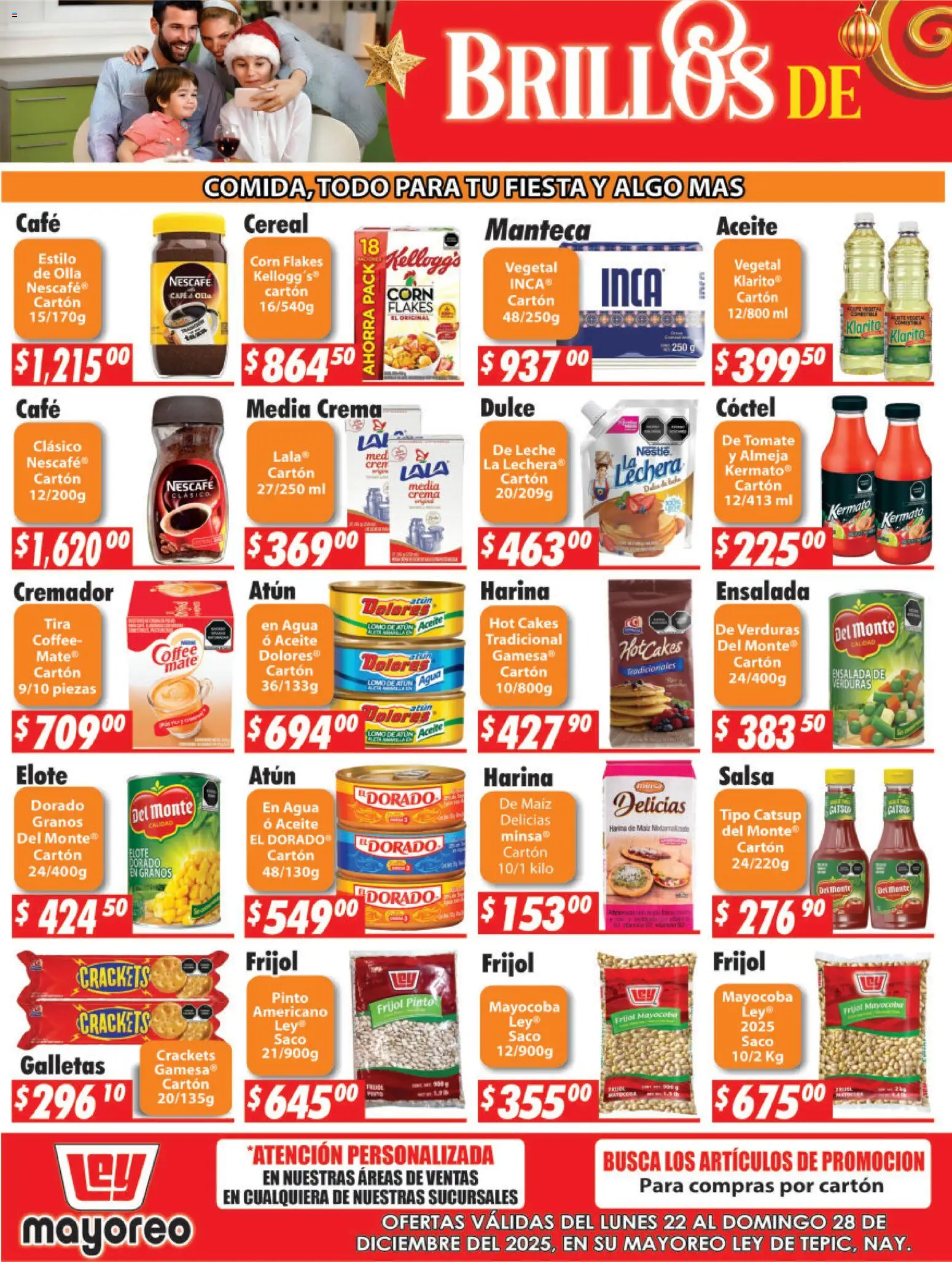 Nuevas ofertas de Casa Ley válidas en toda la República Mexicana desde el 22.12.2025. ¡Encuentra las mejores ofertas en Casa Ley folleto Tepic! | Página: 3 | Productos: Crema, Tomate, Agua, Catsup