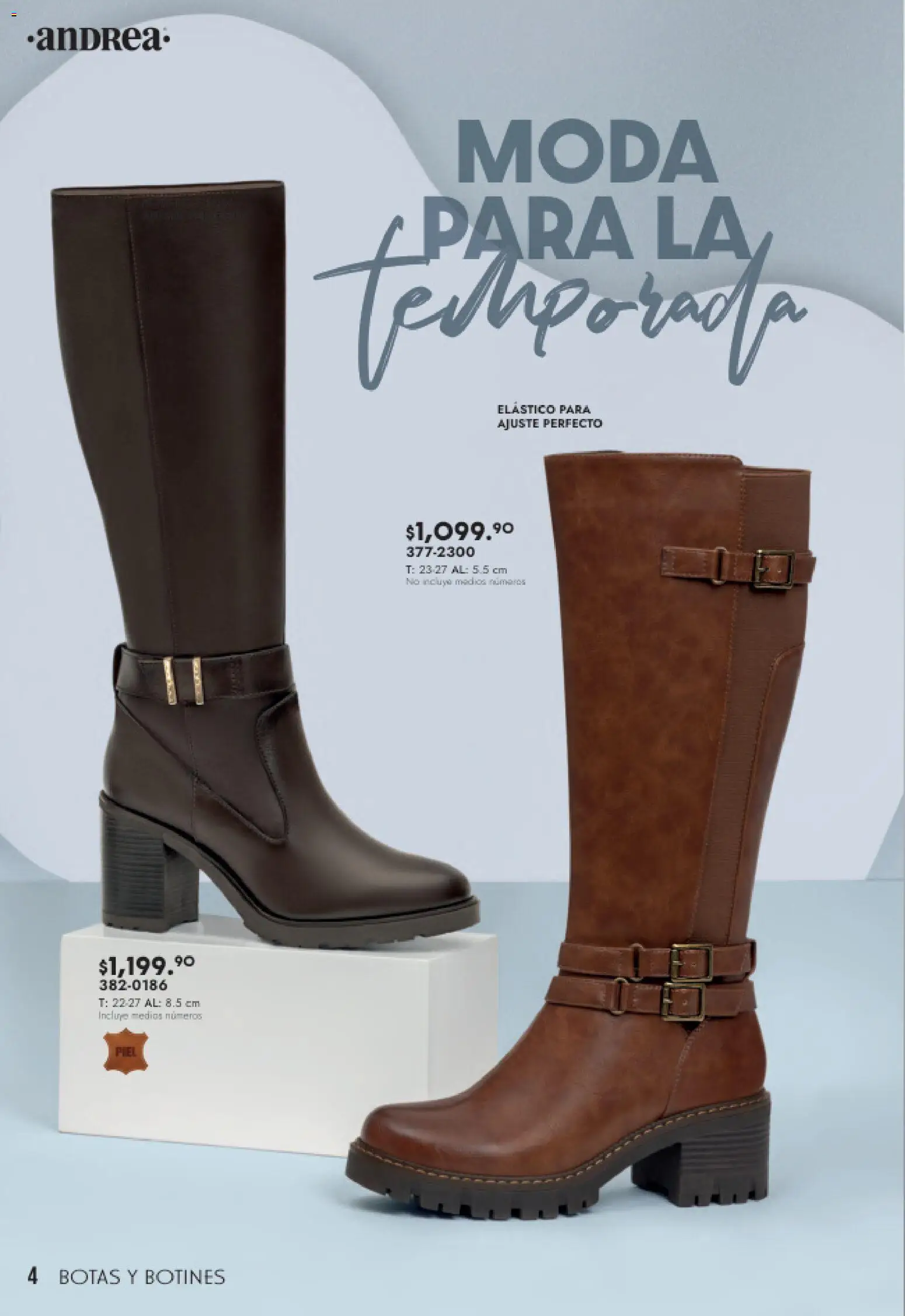 Nuevas ofertas de Andrea válidas en toda la República Mexicana desde el 08.03.2026. ¡Encuentra las mejores ofertas en Andrea catálogo Botas y Botines! | Página: 4 | Productos: Botas, Botines