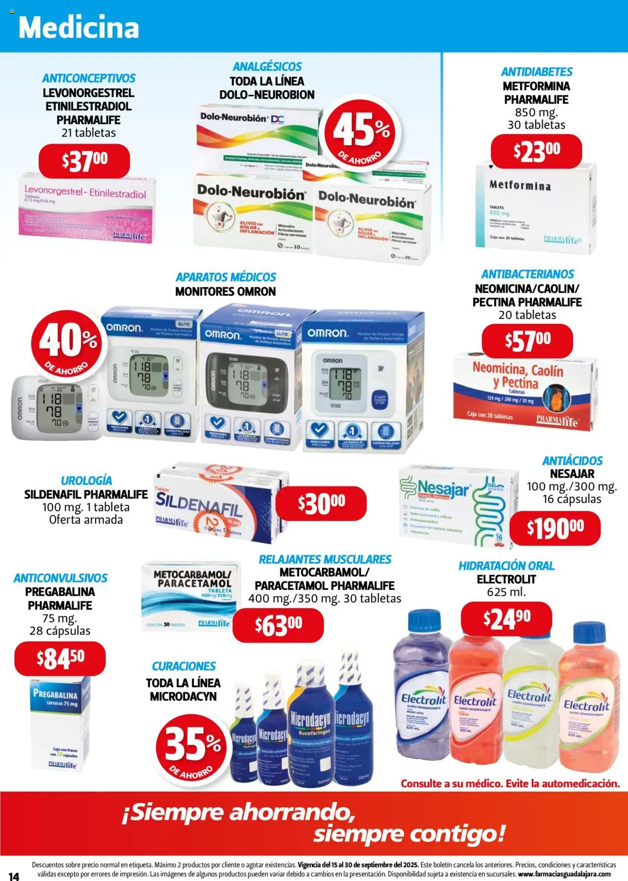 Nuevas ofertas de Farmacia Guadalajara válidas en toda la República Mexicana desde el 15.09.2025. ¡Encuentra las mejores ofertas en Farmacia Guadalajara - Catálogo! | Página: 14 | Productos: Monitor, Caja, Tableta, Sobre