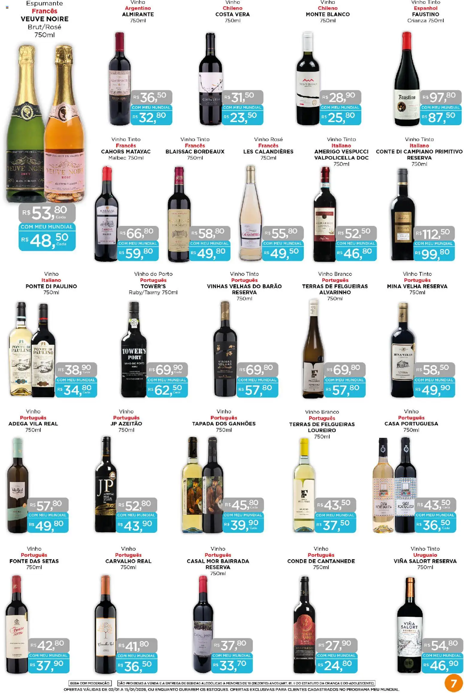 Mundial Folheto - válido de 02.01.2026 | Página: 7 | Produtos: Espumante, Vinho