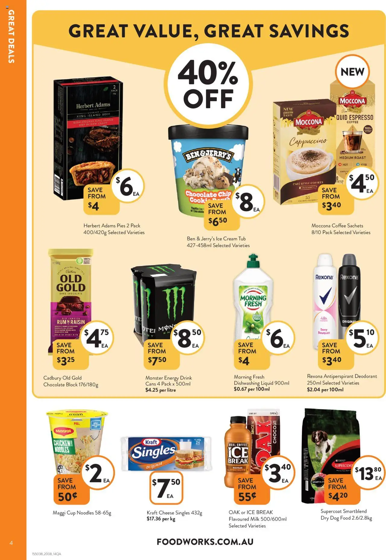 Foodworks catalogue - valid from 20.08.2025 | Page: 4 | Products: Coffee, Chicken, Antiperspirant, Rum