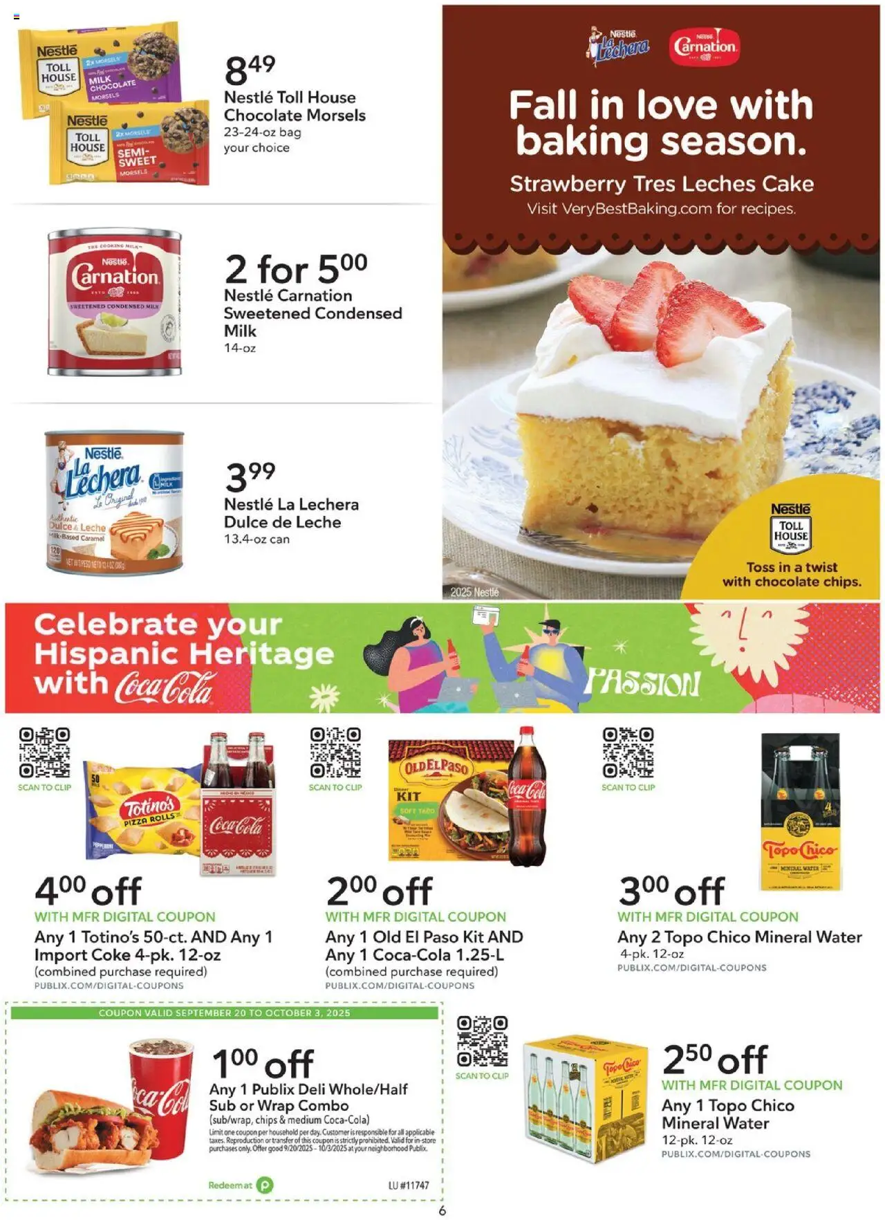 Publix Extra Savings - valid from 20.09.2025 | Page: 6 | Products: Chocolate, Pizza, Chips, Bag