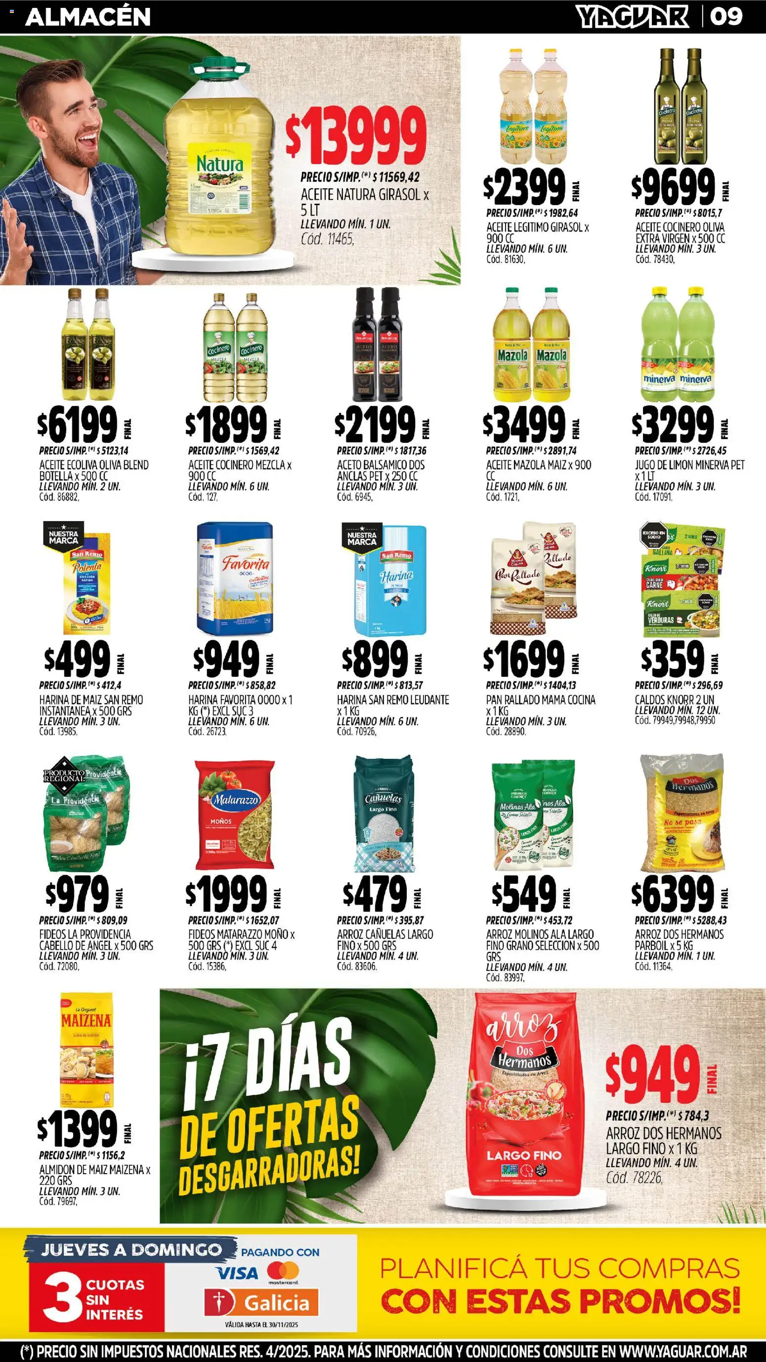 Yaguar - Bahía Blanca │ válido desde el 03.11.2025 | Página: 11 | Productos: Aceite, Oliva, Pan, Fideos
