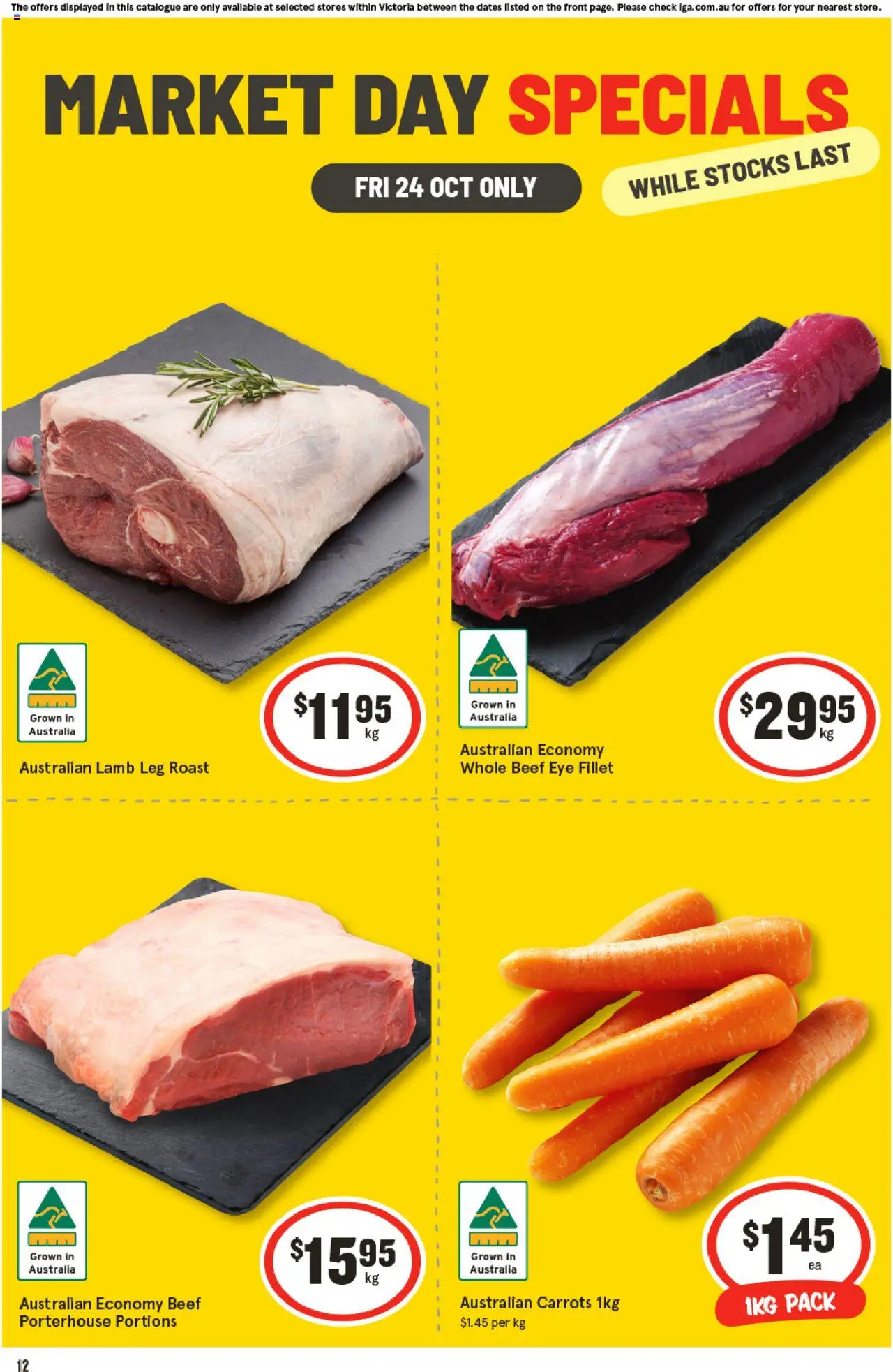 IGA catalogue - valid from 24.10.2025 | Page: 1 | Products: Lamb, Beef, Carrots