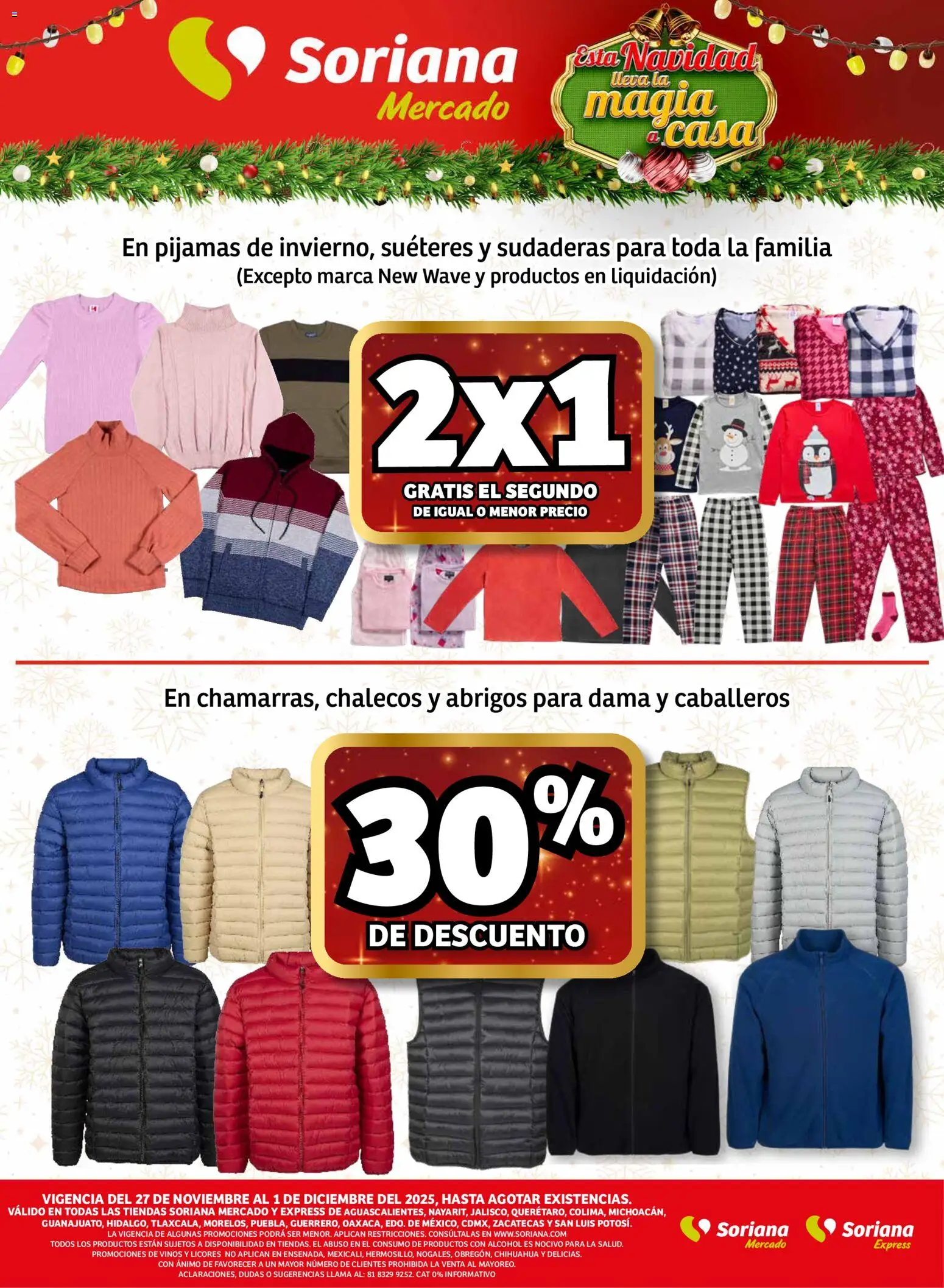 Nuevas ofertas de Soriana válidas en toda la República Mexicana desde el 27.11.2025. ¡Encuentra las mejores ofertas en Soriana - Fin de Semana Mercado: Ags, Nay, Jal, Qro, Col, Mich, Gto, Hgo, Tlax, Mor, Pue, Gro, Oax, Edo. de Mex, CDMX, Zac y SLP! | Página: 10