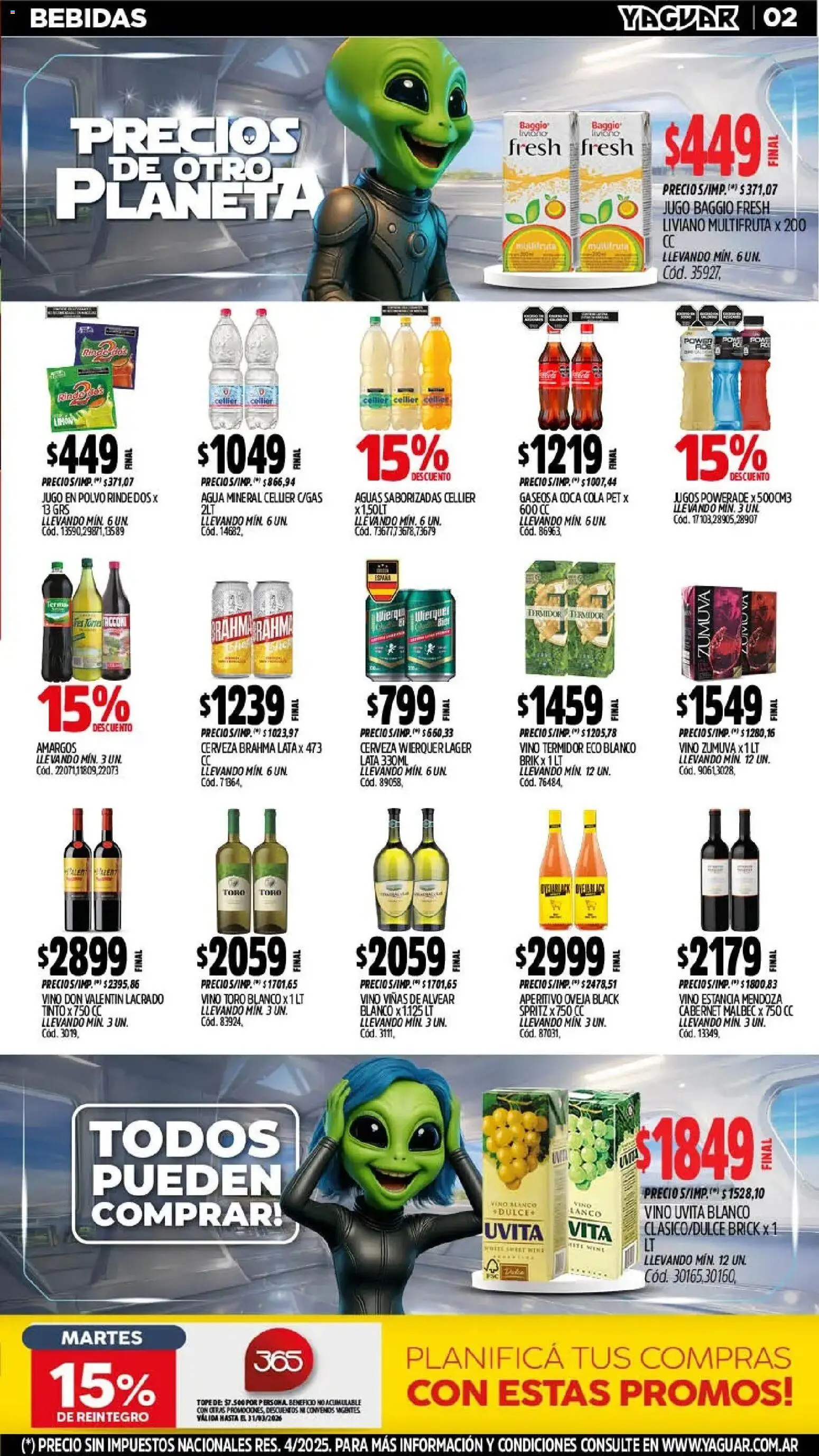 Yaguar - Oferta Semanal Jujuy │ válido desde el 02.03.2026 | Página: 2 | Productos: Polvo, Agua, Vino, Cerveza