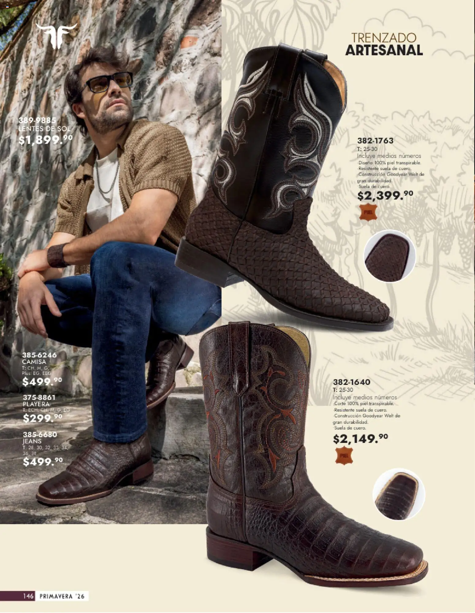 Nuevas ofertas de Andrea válidas en toda la República Mexicana desde el 25.01.2026. ¡Encuentra las mejores ofertas en Andrea catálogo Calzado Caballero! | Página: 146 | Productos: Lentes, Camisa, Playera, Lentes de sol