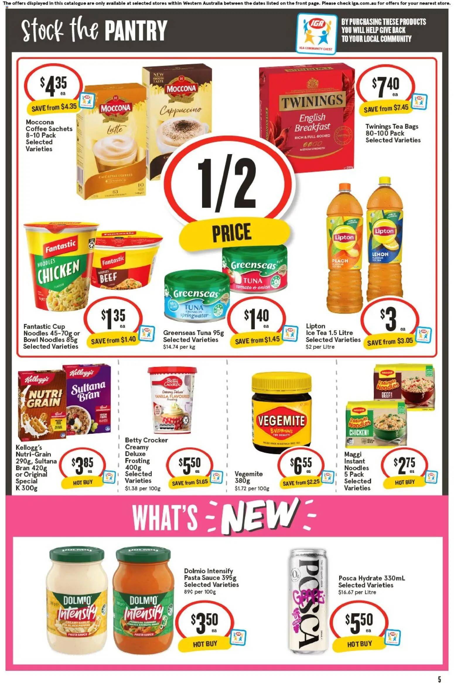 IGA catalogue - valid from 21.01.2026 | Page: 5 | Products: Sauce, Pepper, Vegemite, Moccona