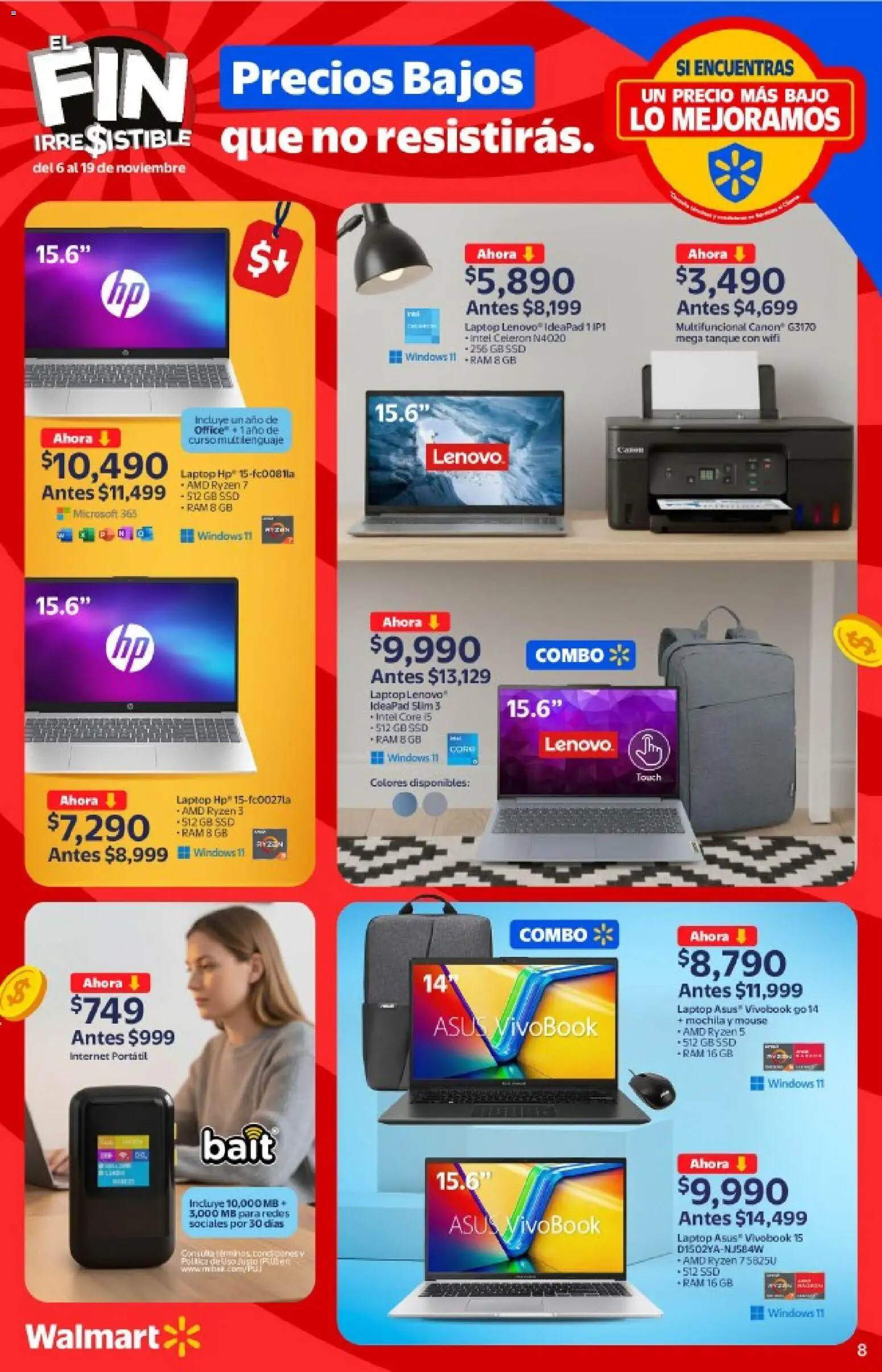 Nuevas ofertas de Walmart válidas en toda la República Mexicana desde el 06.11.2025. ¡Encuentra las mejores ofertas en Walmart Buen Fin ! | Página: 8 | Productos: Mochila, Mouse