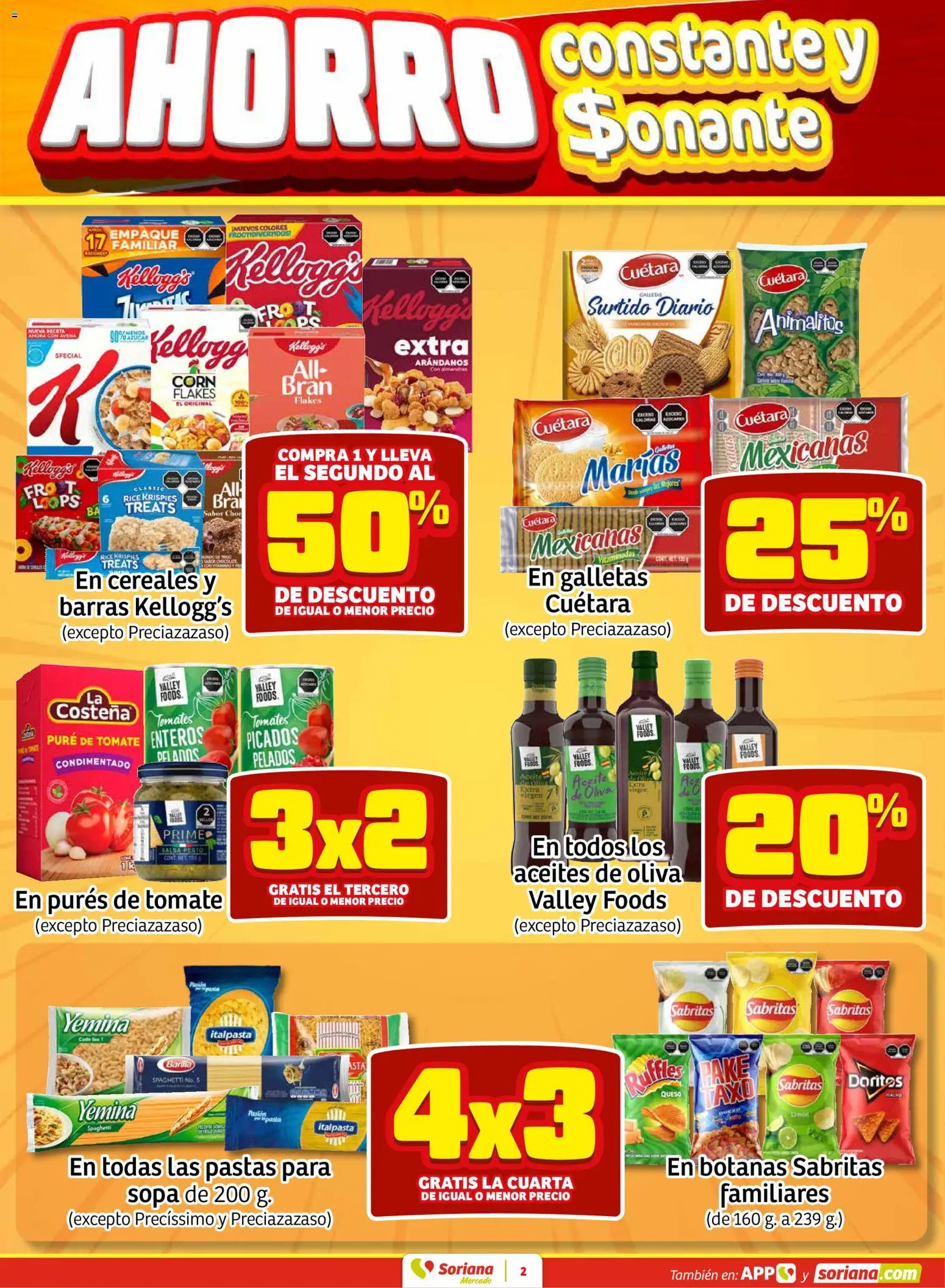 Nuevas ofertas de Soriana válidas en toda la República Mexicana desde el 19.02.2026. ¡Encuentra las mejores ofertas en Soriana - Fin de Semana Mercado: Coah, Chih y Dur! | Página: 2 | Productos: Tomate, Arándanos, Cereales, Galletas