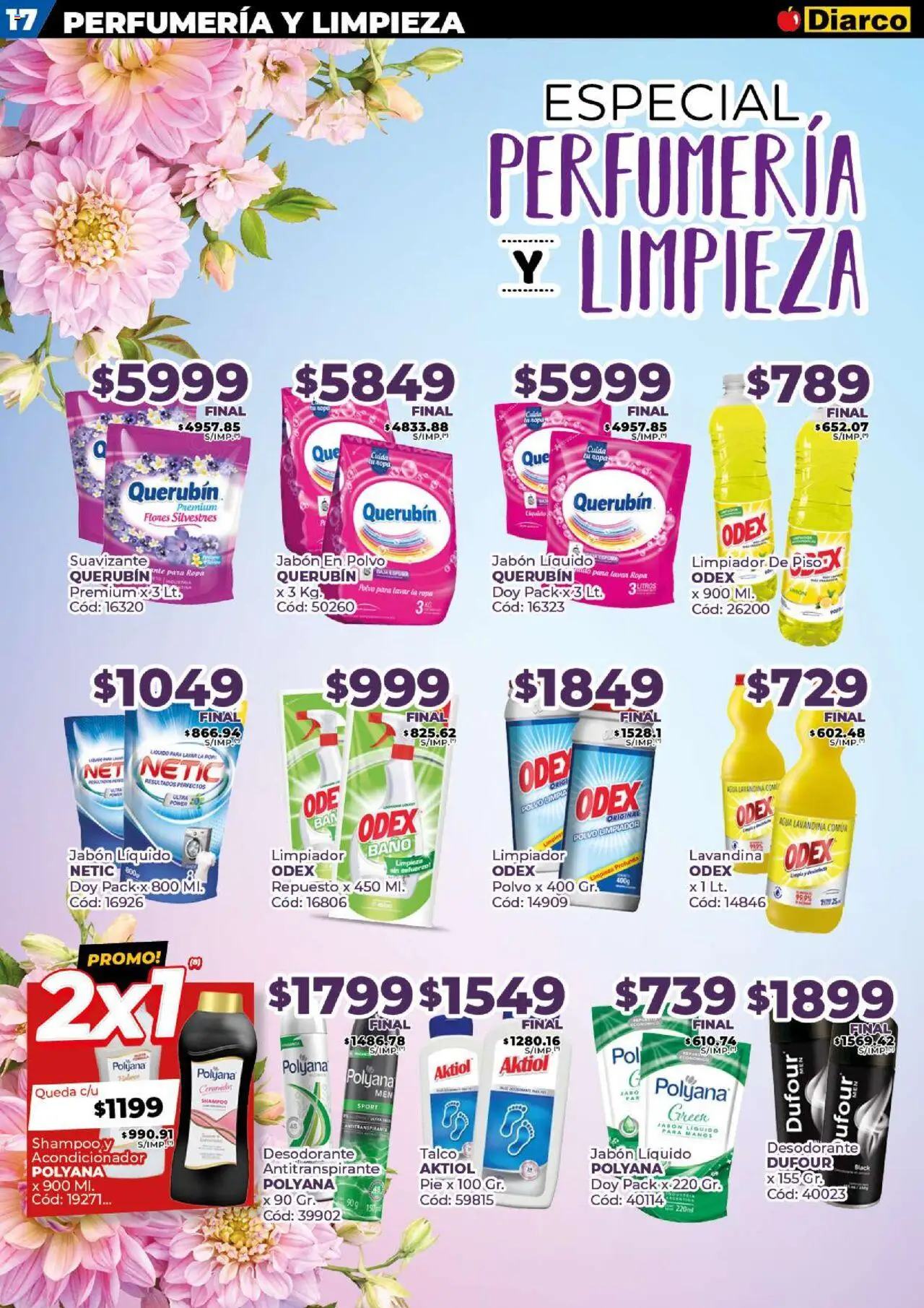 Diarco - Ofertas Interior │ válido desde el 15.09.2025 | Página: 17 | Productos: Jabón líquido, Agua, Suavizante, Limpiador
