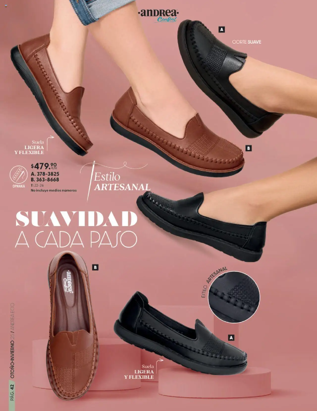 Nuevas ofertas de Andrea válidas en toda la República Mexicana desde el 24.08.2025. ¡Encuentra las mejores ofertas en Andrea - CCatálogo Calzado Confort Otoño! | Página: 42 | Productos: Flexible