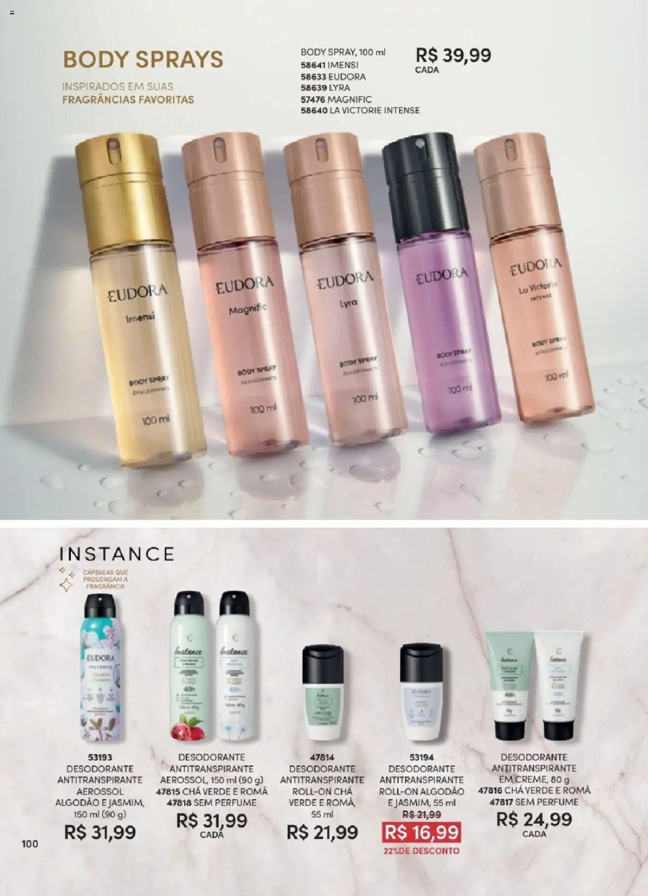 Eudora Folheto - válido de 06.06.2025 | Página: 100 | Produtos: Perfume, Fragrância, Chá, Body