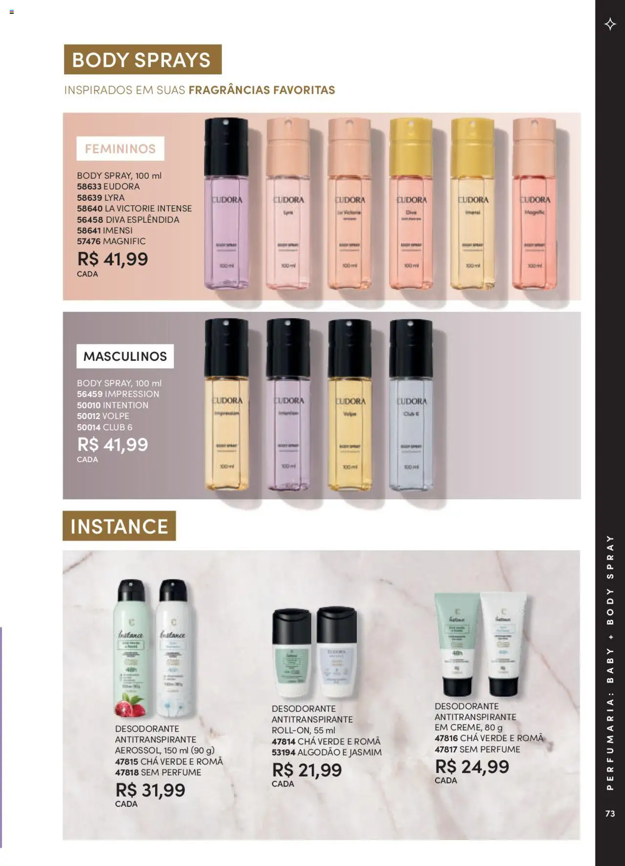 Eudora Folheto - válido de 08.09.2025 | Página: 73 | Produtos: Perfume, Chá, Body, Chá verde