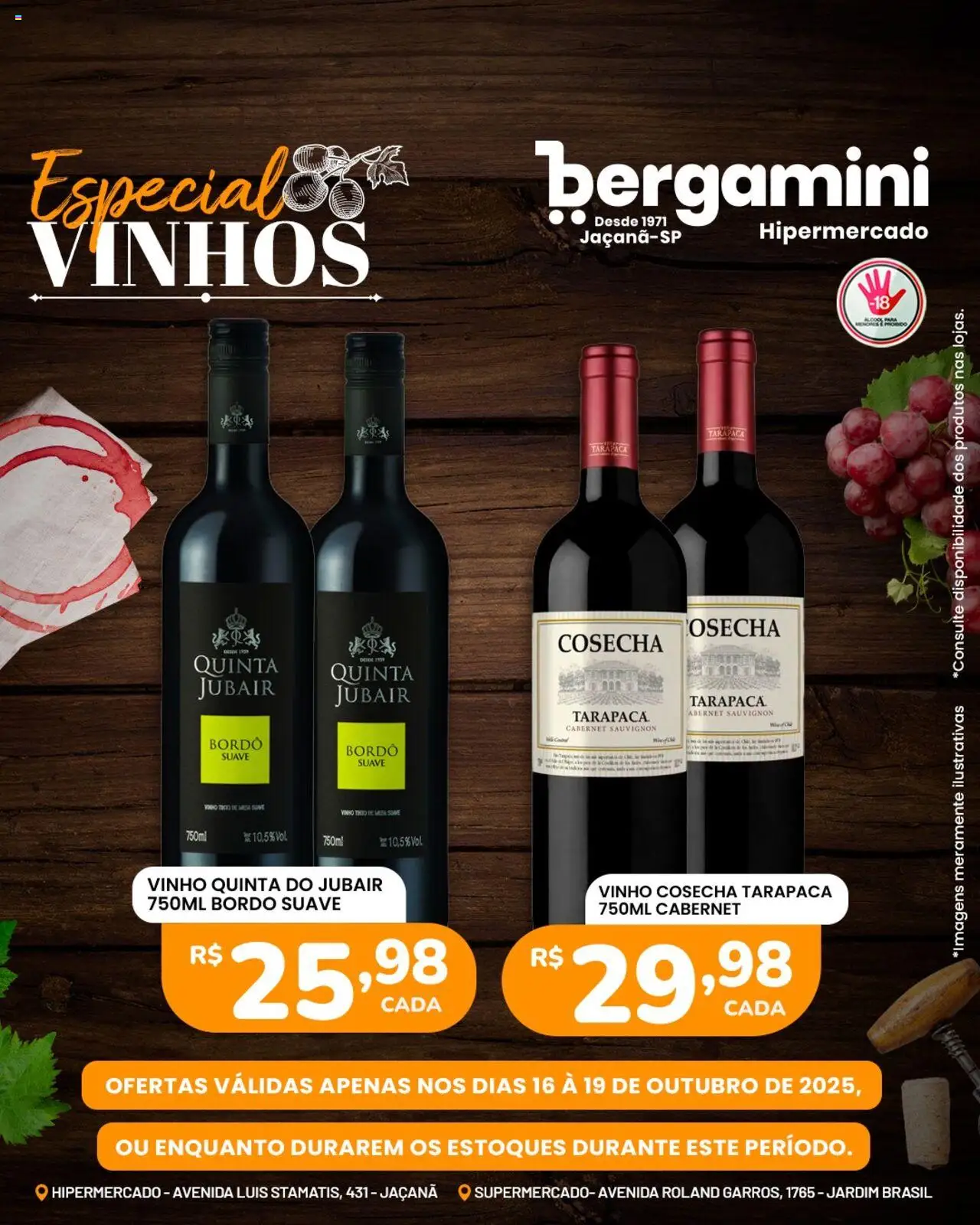 Supermercado Bergamini Folheto - válido de 16.10.2025 | Página: 3 | Produtos: Mesa, Vinho