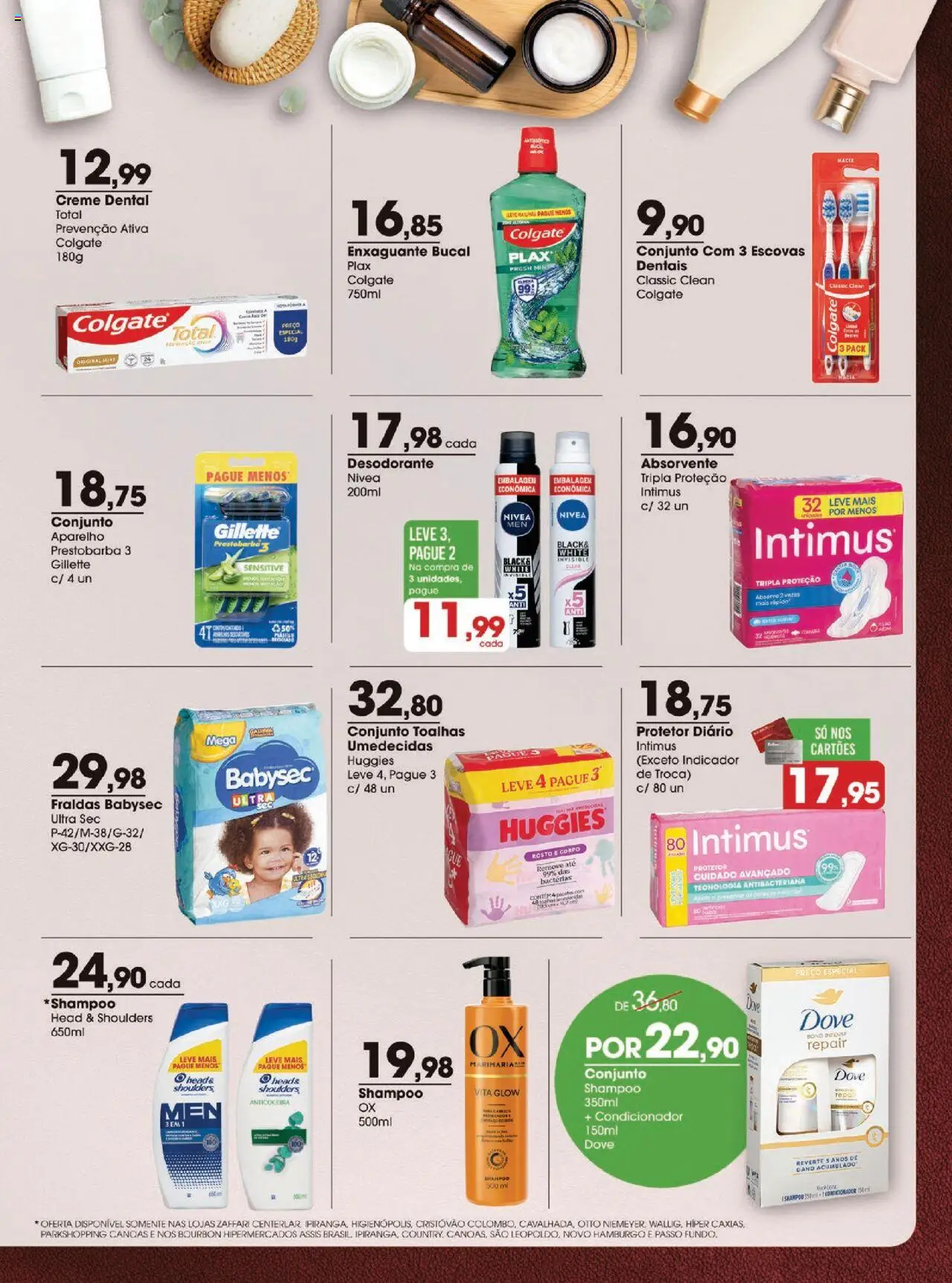 Zaffari Folheto - válido de 07.10.2025 | Página: 13 | Produtos: Shampoo, Condicionador, Creme, Absorvente