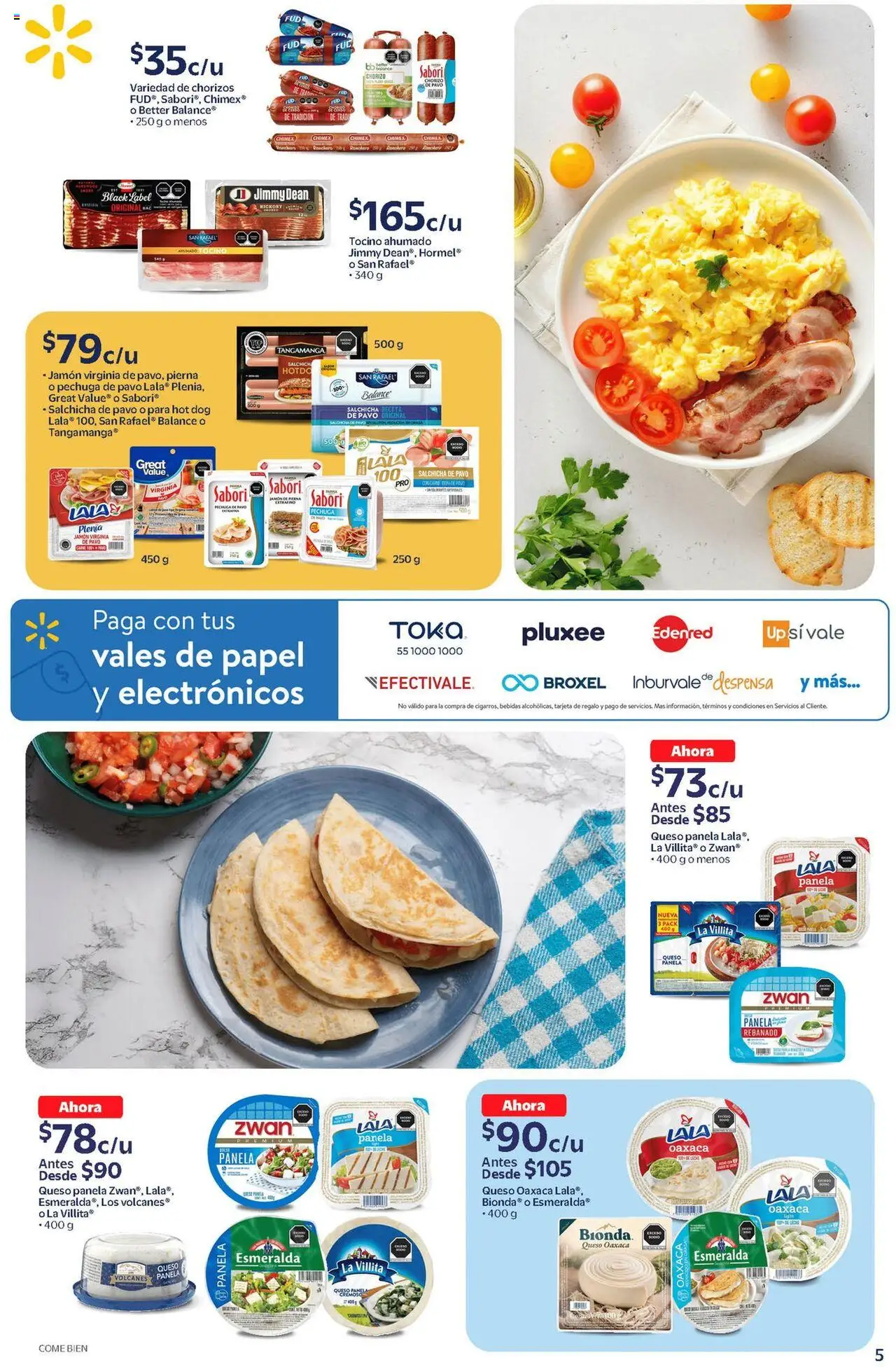 Nuevas ofertas de Walmart válidas en toda la República Mexicana desde el 17.09.2025. ¡Encuentra las mejores ofertas en Walmart - Folleto! | Página: 5 | Productos: Salchicha, Queso, Chorizo, Despensa