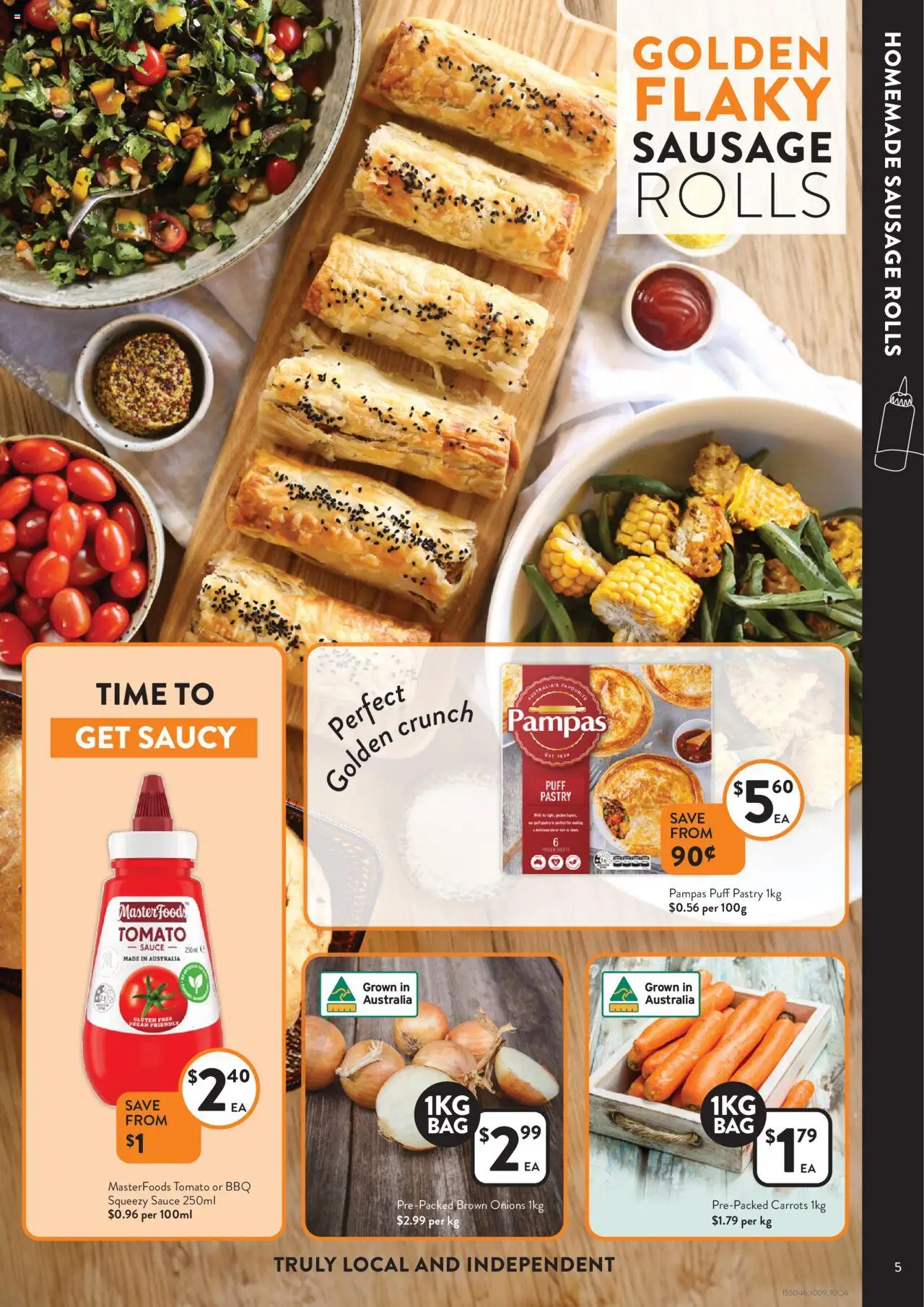 Foodworks catalogue - valid from 10.09.2025 | Page: 5 | Products: Carrots, Onions, Sauce, Sausage