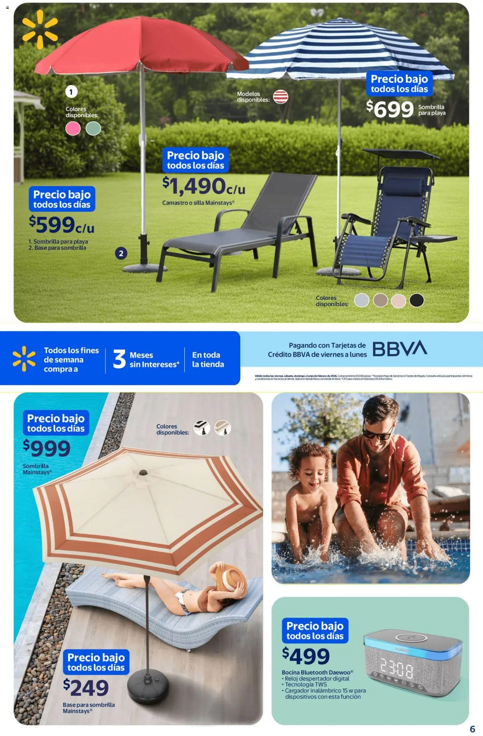Nuevas ofertas de Walmart válidas en toda la República Mexicana desde el 17.02.2026. ¡Encuentra las mejores ofertas en Walmart catálogo Precios bajos! | Página: 6 | Productos: Silla, Cargador, Bocina, Reloj