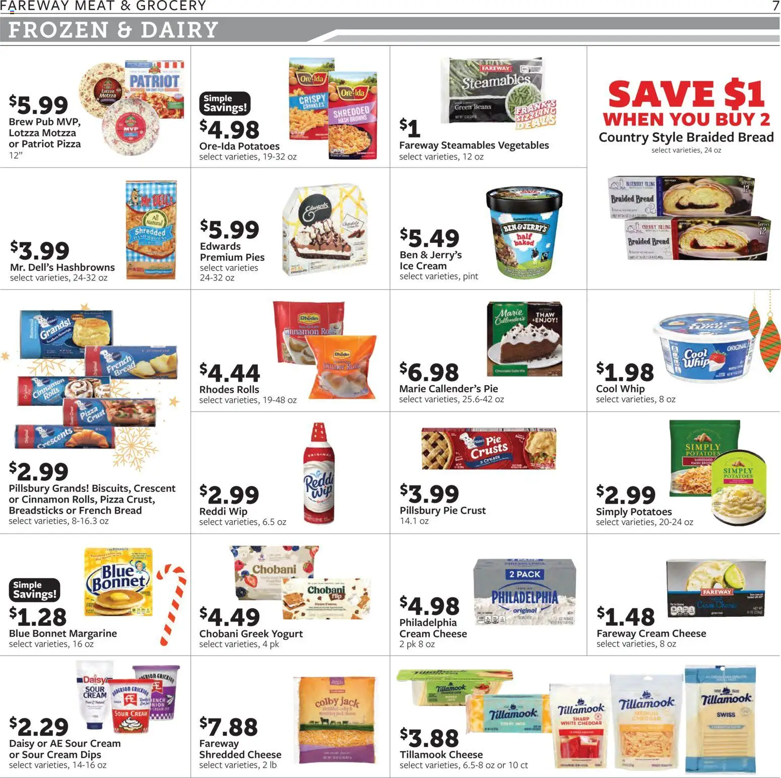 Fareway Weekly Ad - valid from 22.12.2025 | Page: 7 | Products: Wrench, Cheese, Ice cream, Vegetables