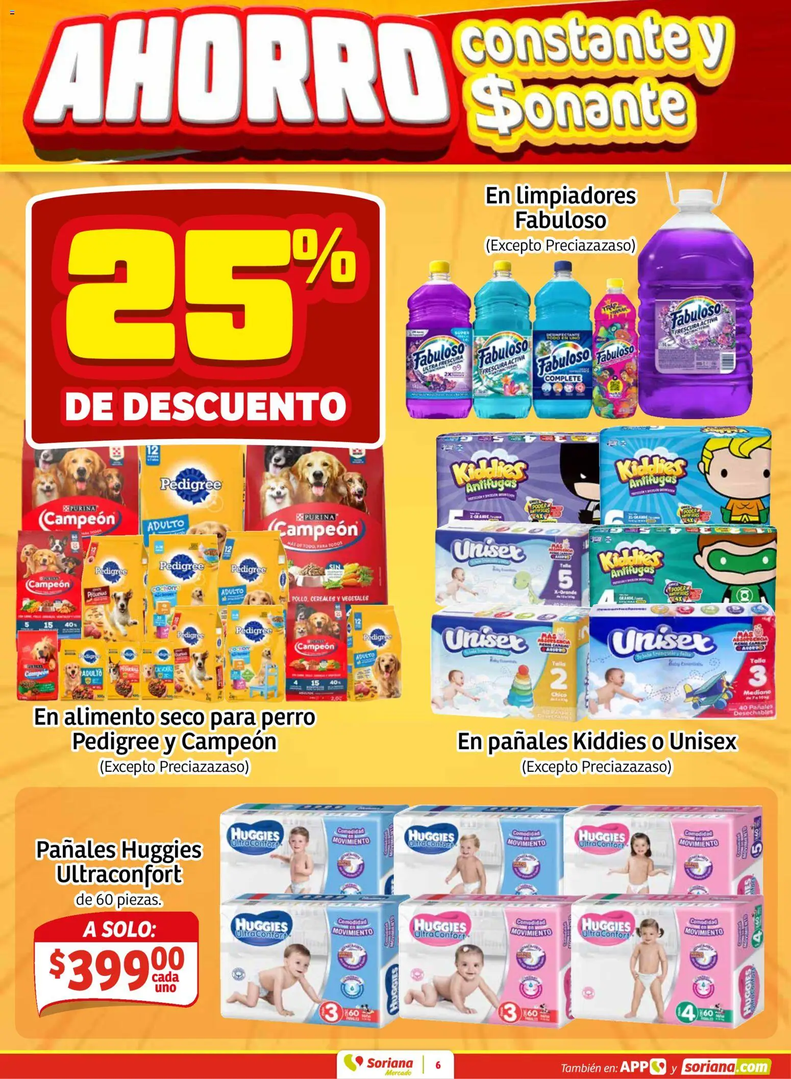 Nuevas ofertas de Soriana válidas en toda la República Mexicana desde el 29.01.2026. ¡Encuentra las mejores ofertas en Soriana - Fin de Semana Mercado: Tamaulipas! | Página: 6 | Productos: Cereales, Pañales