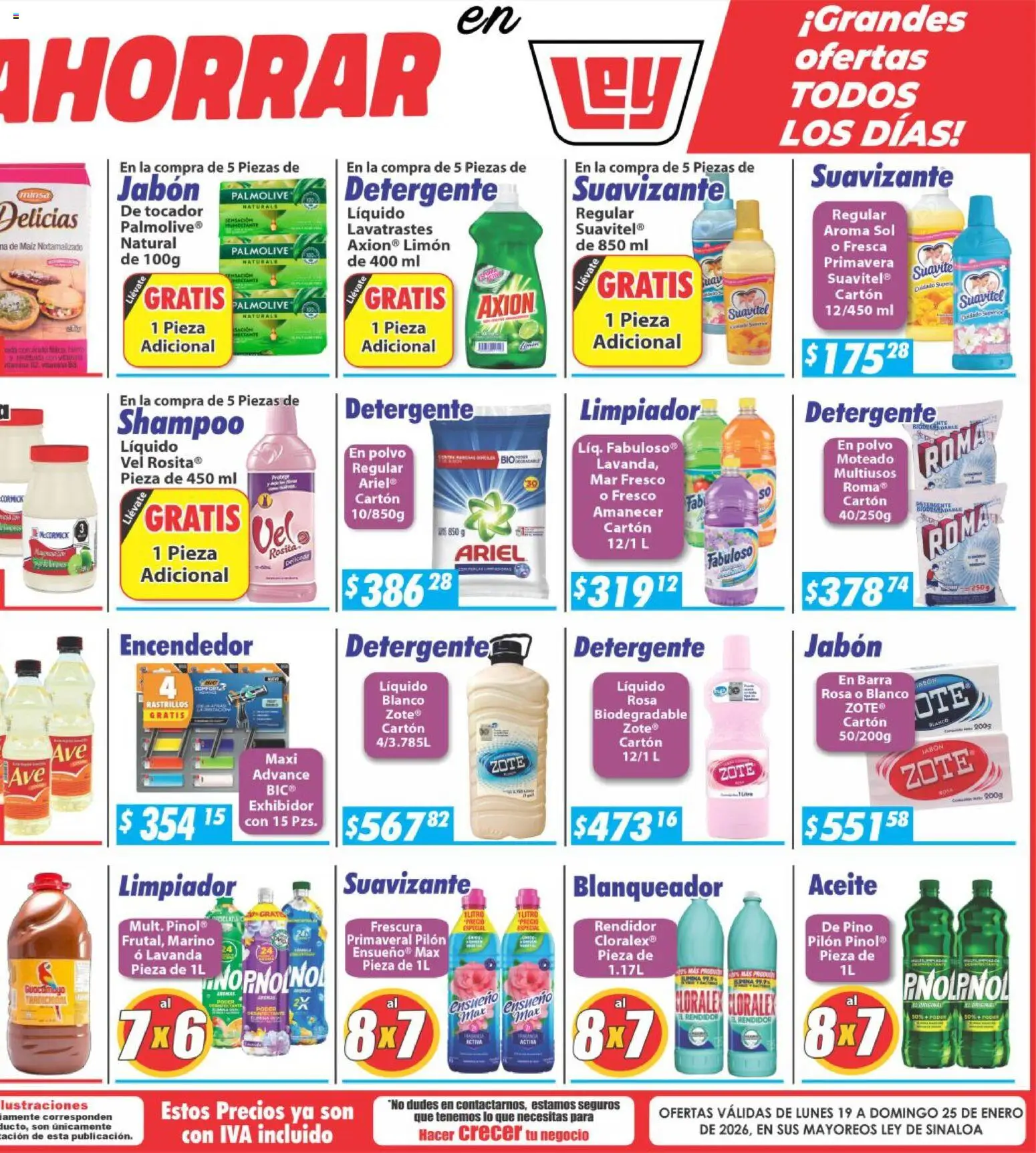 Nuevas ofertas de Casa Ley válidas en toda la República Mexicana desde el 19.01.2026. ¡Encuentra las mejores ofertas en Casa Ley folleto Sinaloa! | Página: 6 | Productos: Detergente, Jabón líquido, Barra, Polvo