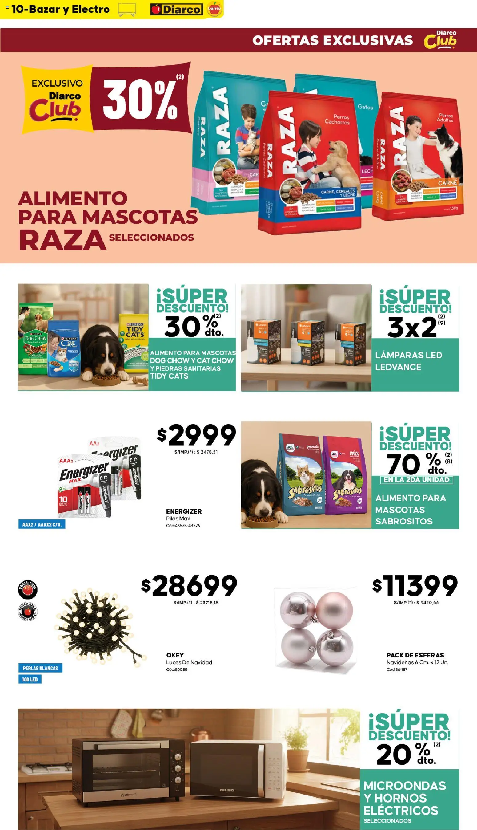 Diarco - Ofertas Diarco Barrio │ válido desde el 10.11.2025 | Página: 10 | Productos: Pilas, Microondas, Leche, Cereales