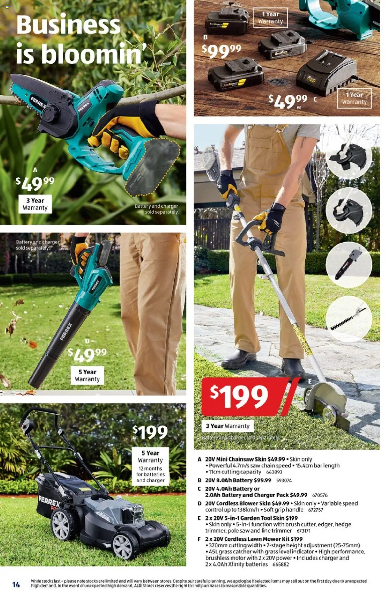 Aldi catalogue - valid from 15.10.2025 | Page: 14 | Products: Battery, Grass, Brush, Batteries