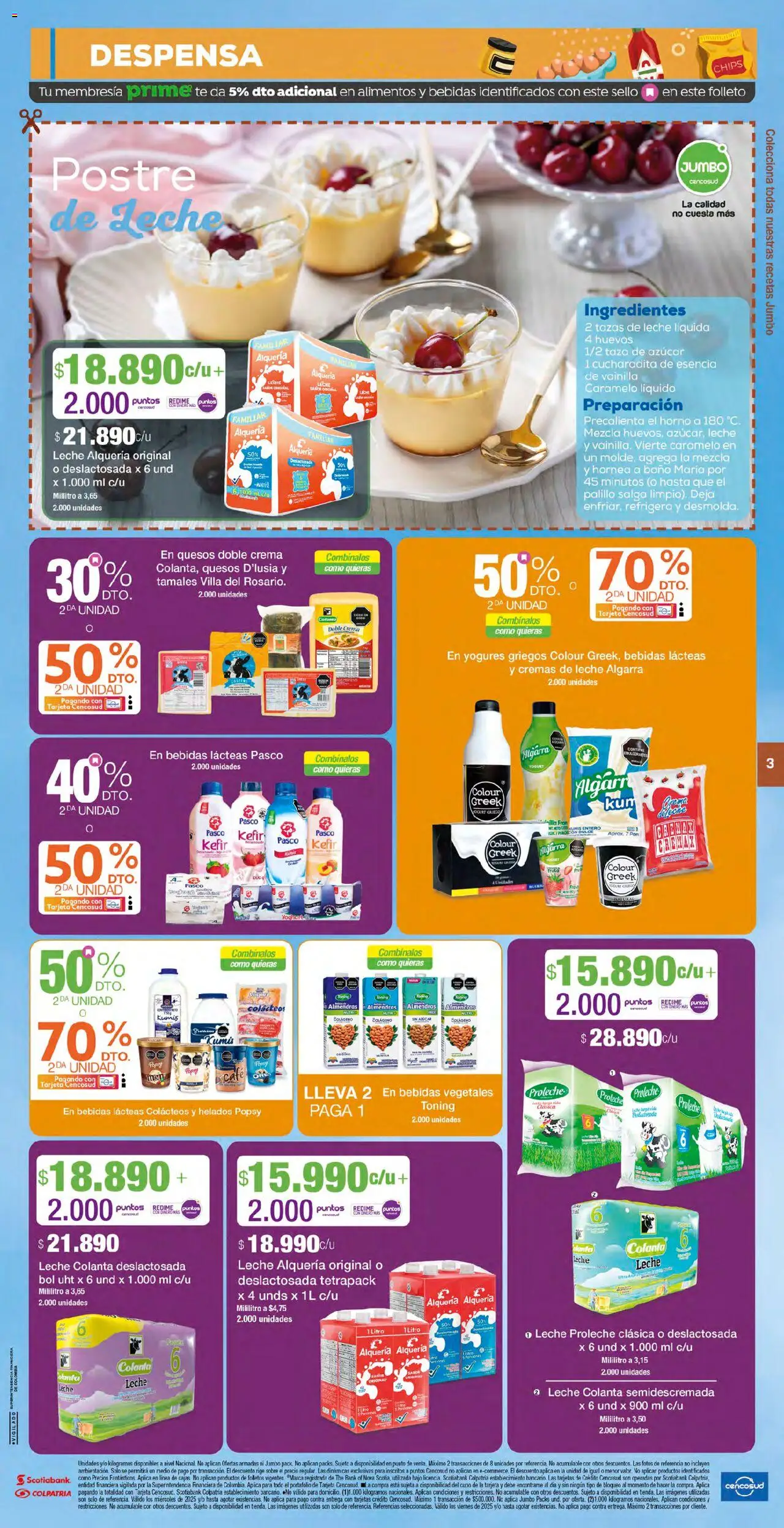 Jumbo revista - valida desde el 04.07.2025 | Página: 3 | Productos: Crema, Azucar, Taza, Yogurt