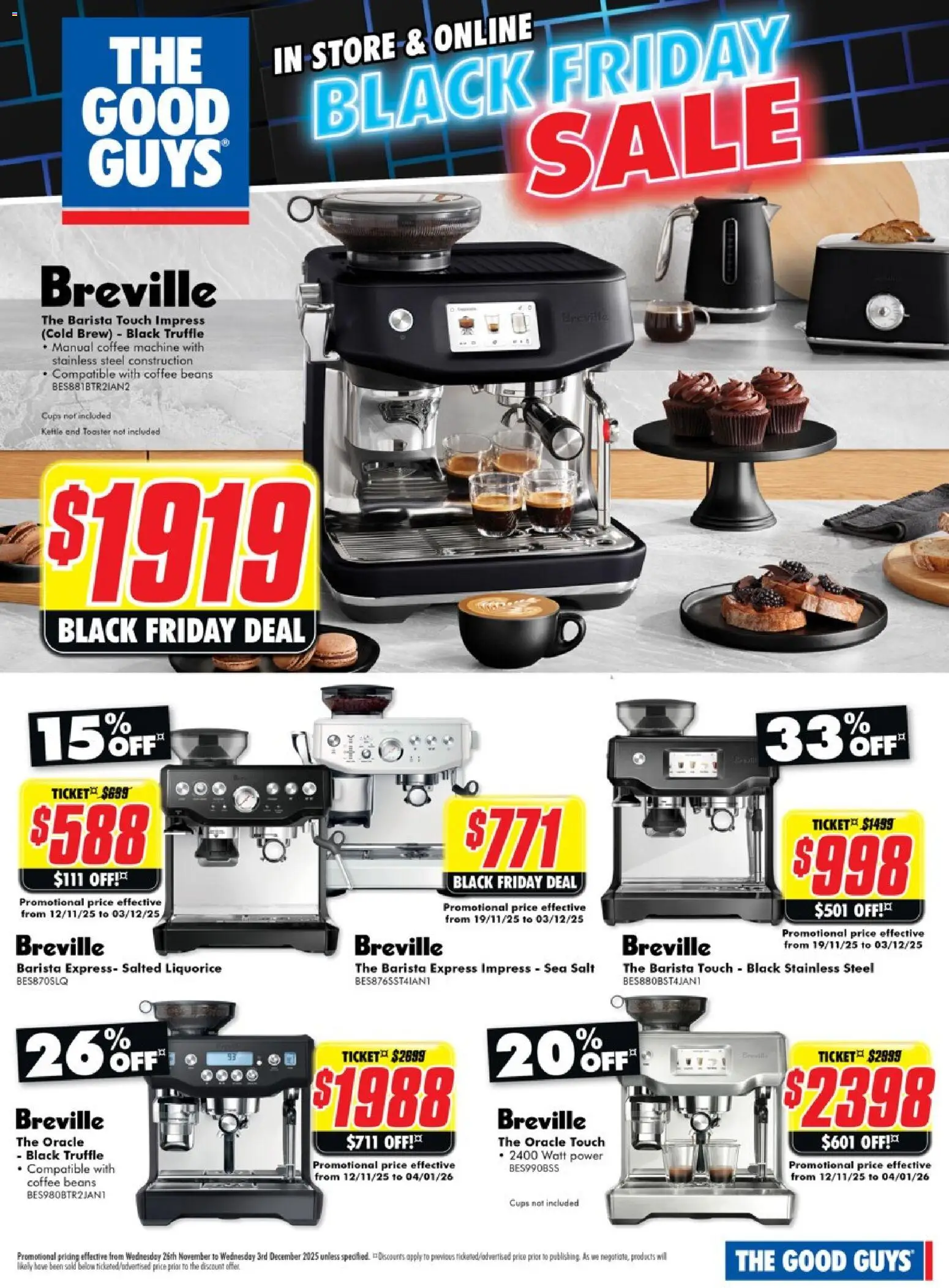 The Good Guys catalogue - valid from 26.11.2025 | Page: 1 | Products: Coffee, Salt, Kettle, Toaster
